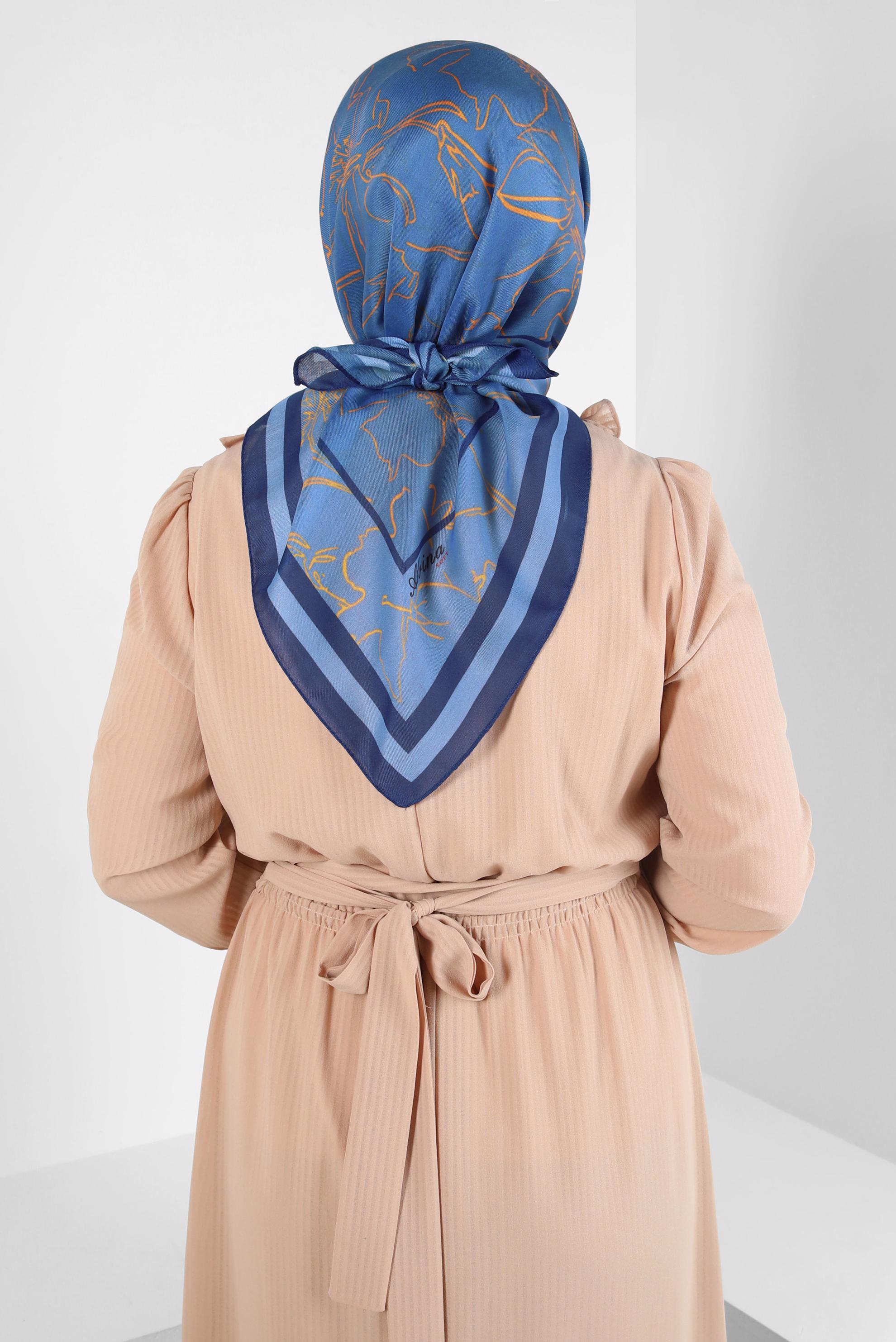 Tesettür giyim LACİVERT ALVİNA SOFT EŞARP 8406