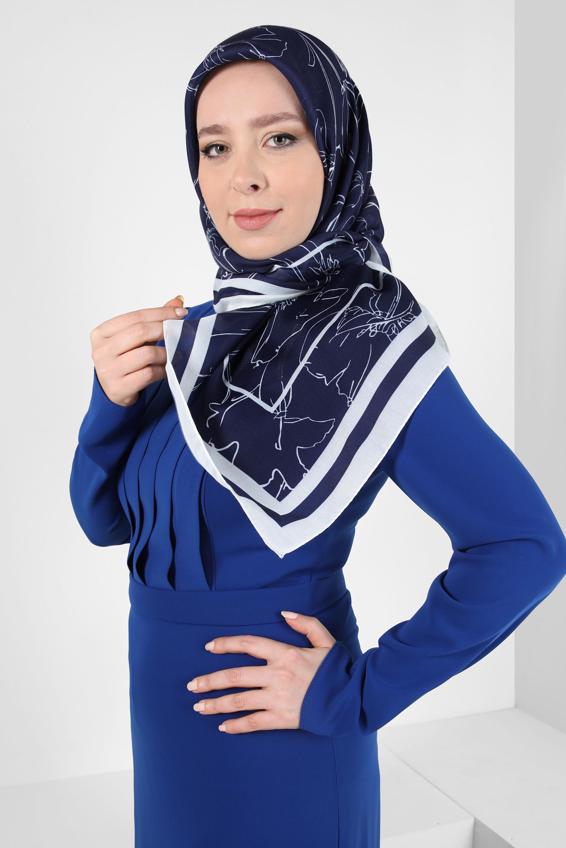 Tesettür giyim LACİVERT ALVİNA SOFT EŞARP 8406