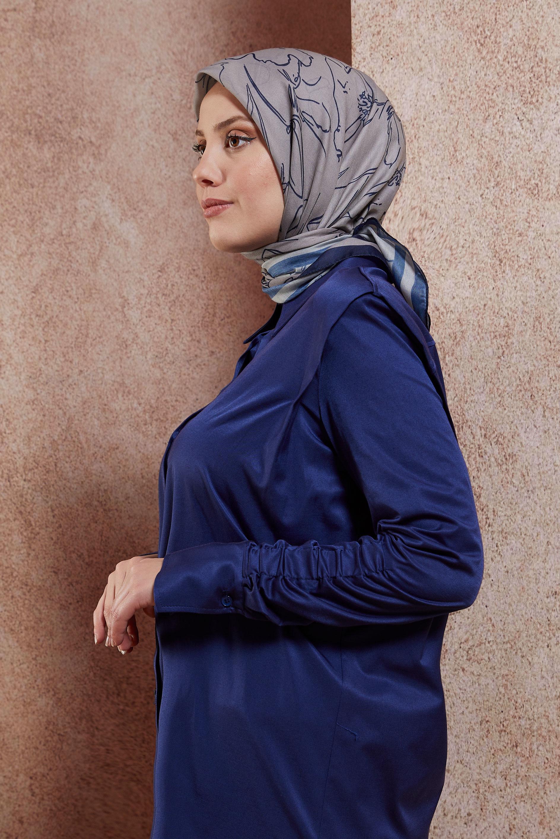 Tesettür giyim LACİVERT ALVİNA SOFT EŞARP 8406