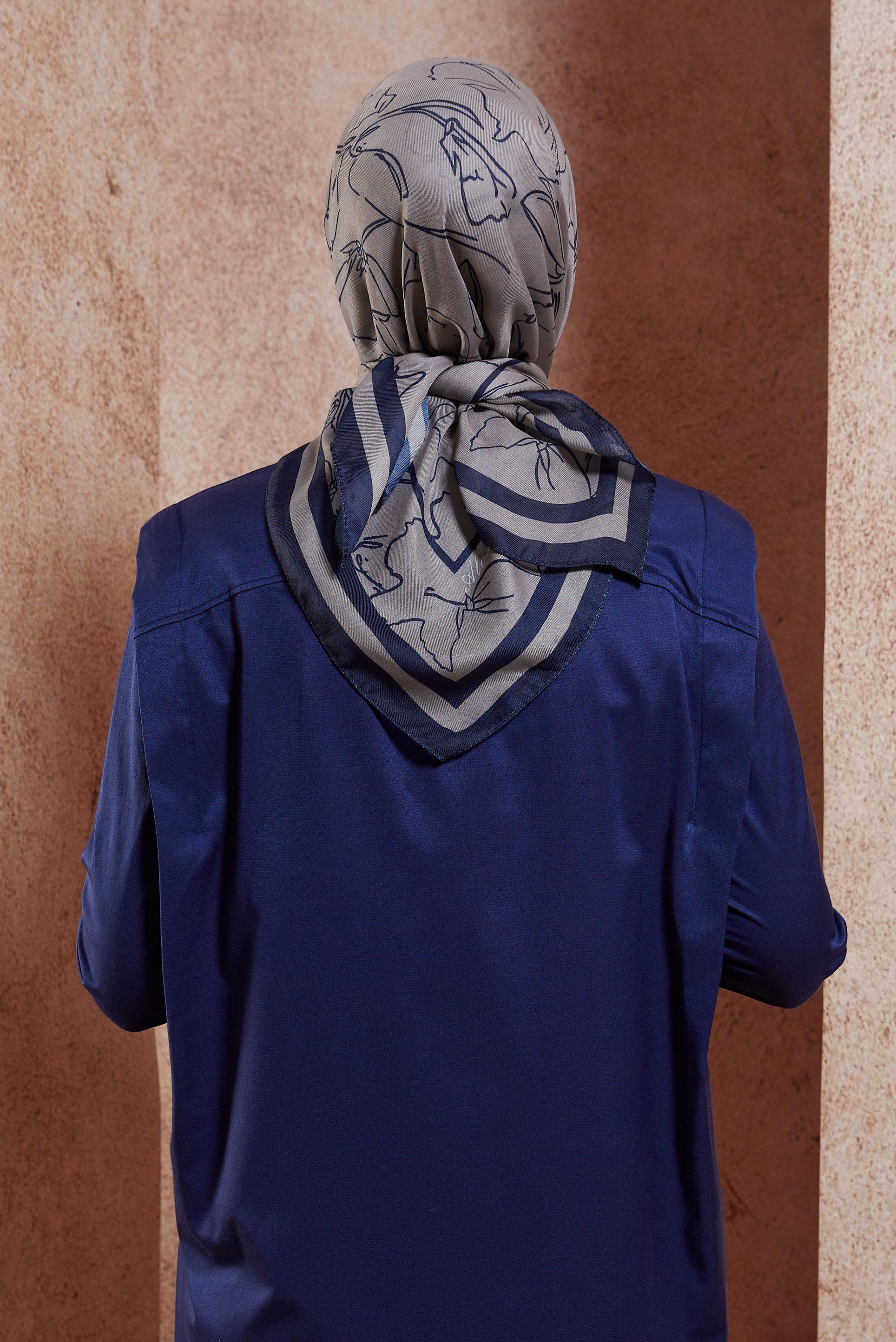 Tesettür giyim LACİVERT ALVİNA SOFT EŞARP 8406