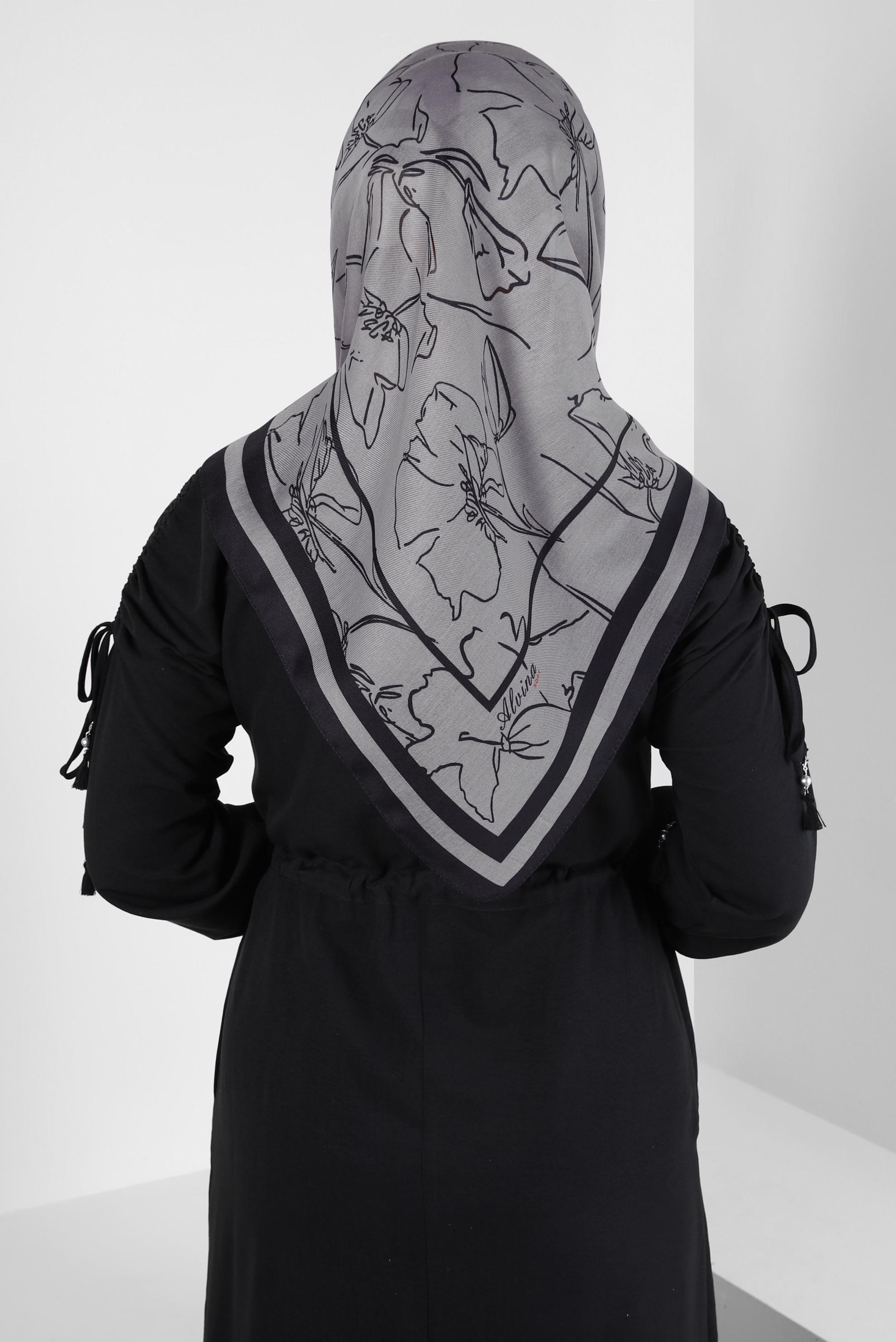 Tesettür giyim SİYAH ALVİNA SOFT EŞARP 8406
