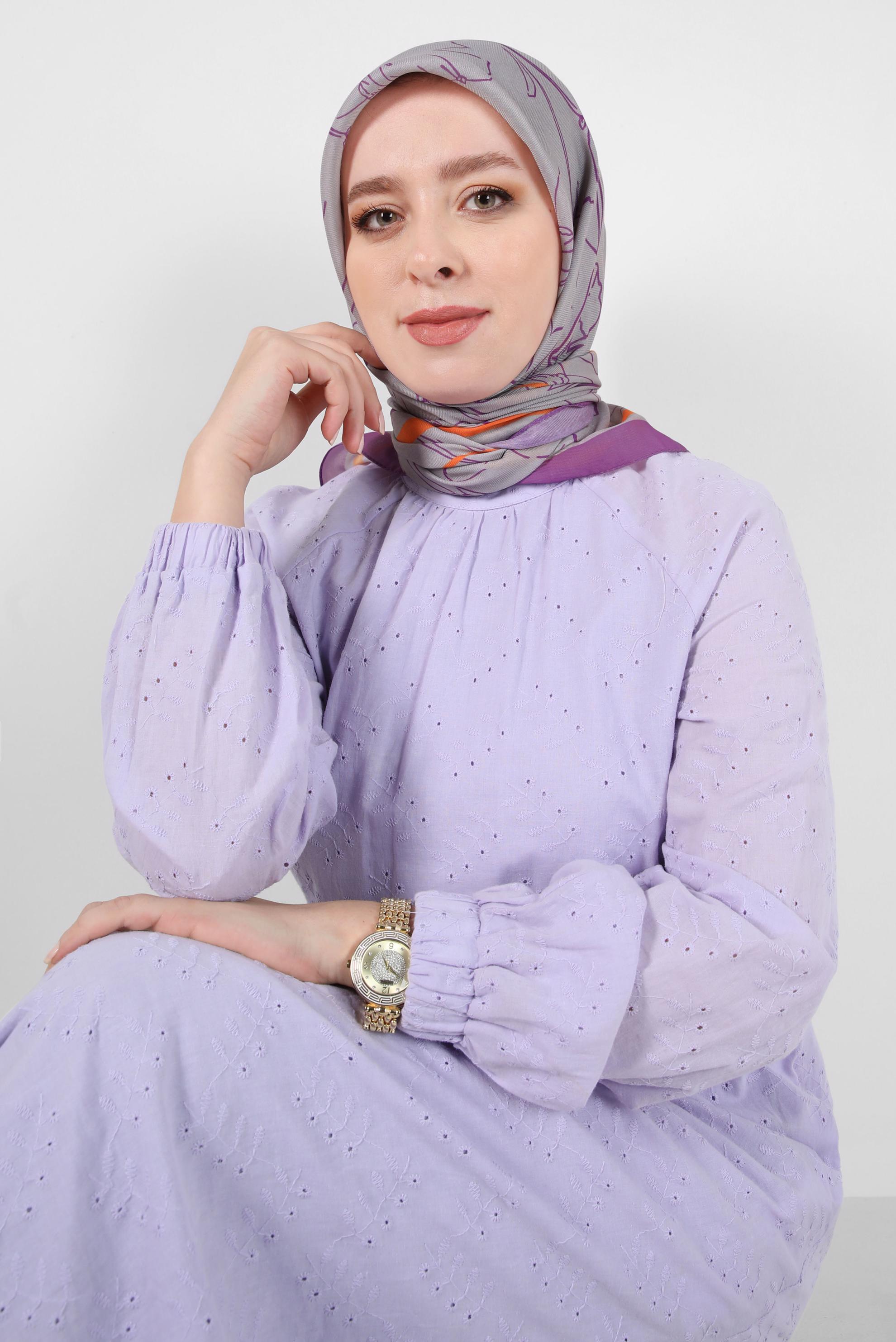 Tesettür giyim VİZON ALVİNA SOFT EŞARP 8406