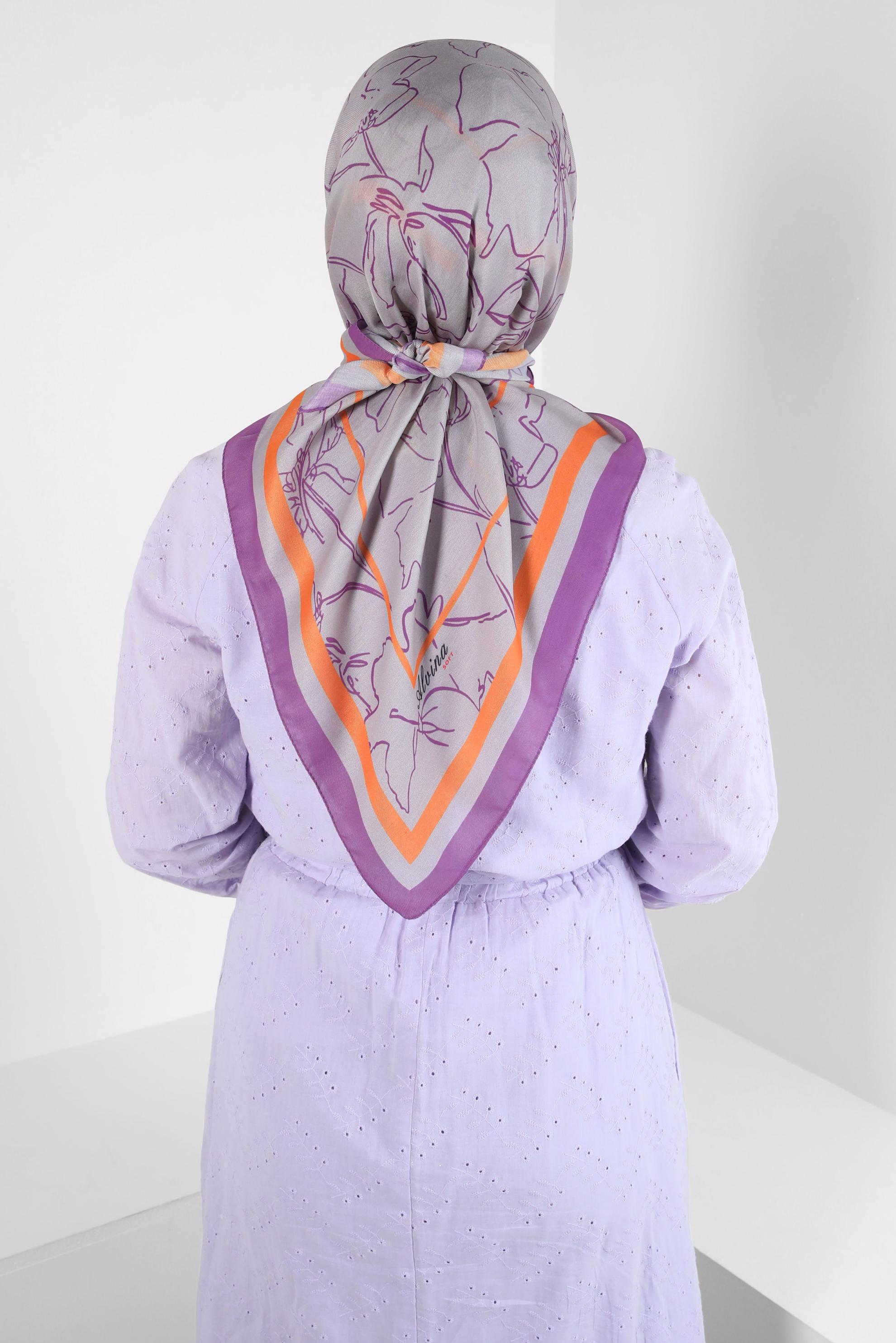 Tesettür giyim VİZON ALVİNA SOFT EŞARP 8406