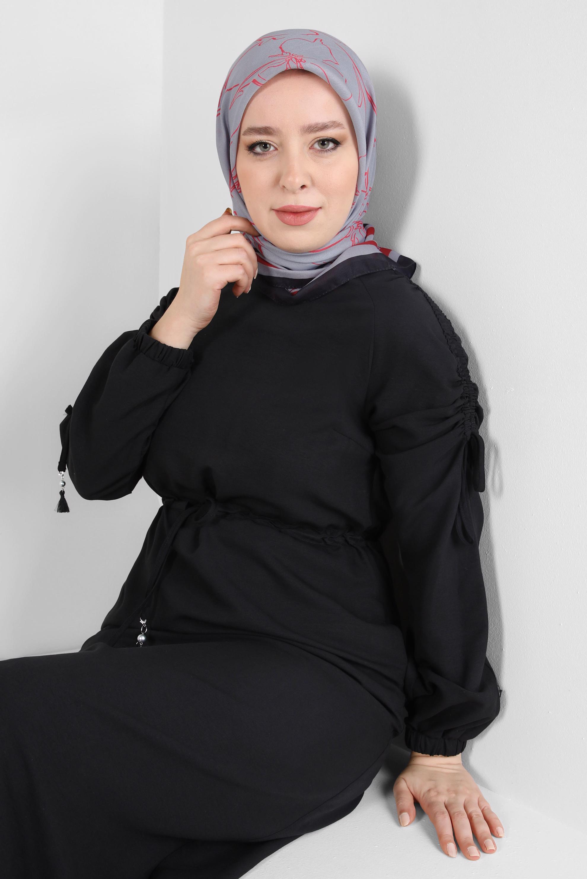 Tesettür giyim GRİ ALVİNA SOFT EŞARP 8406