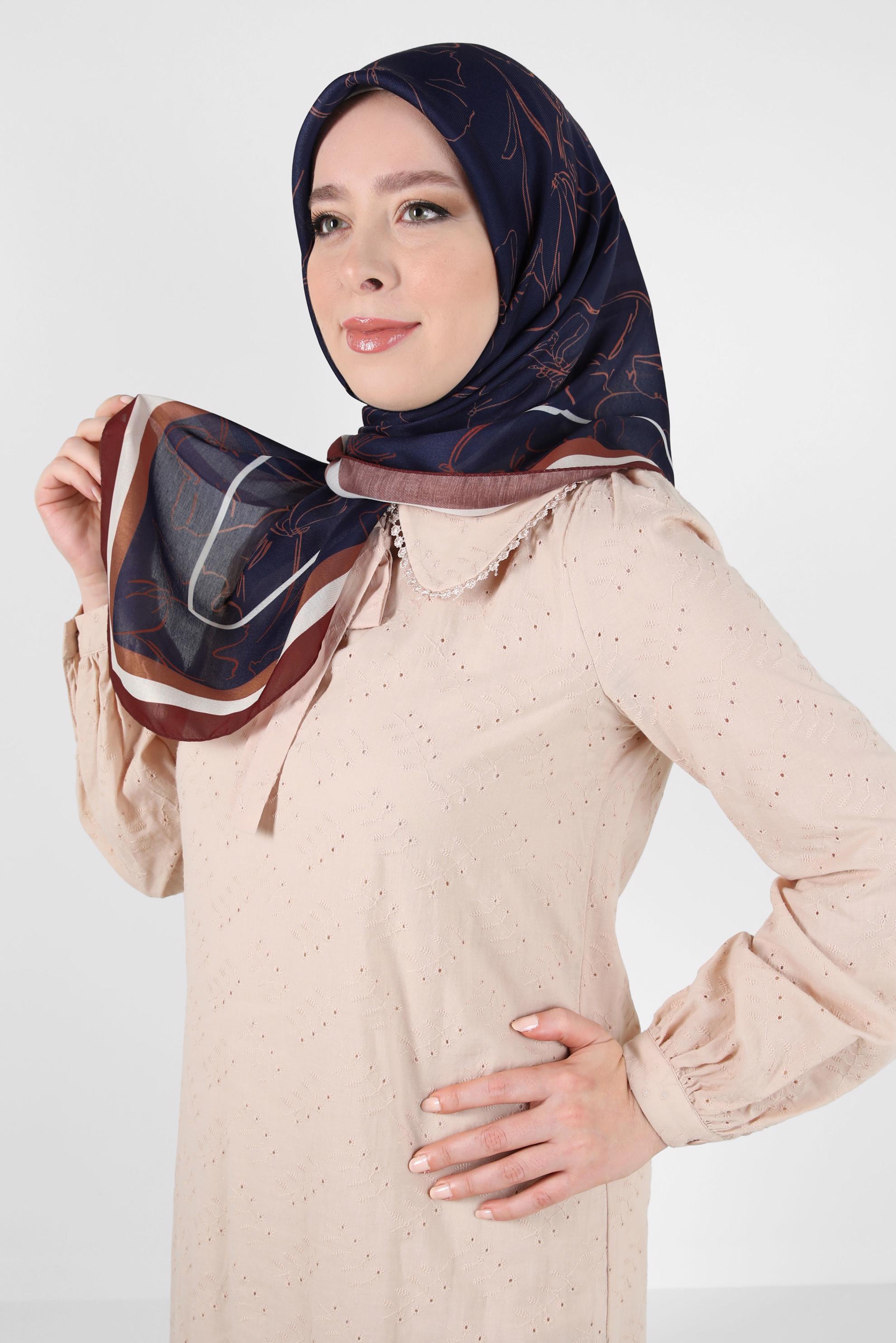 Tesettür giyim LACİVERT ALVİNA SOFT EŞARP 8406
