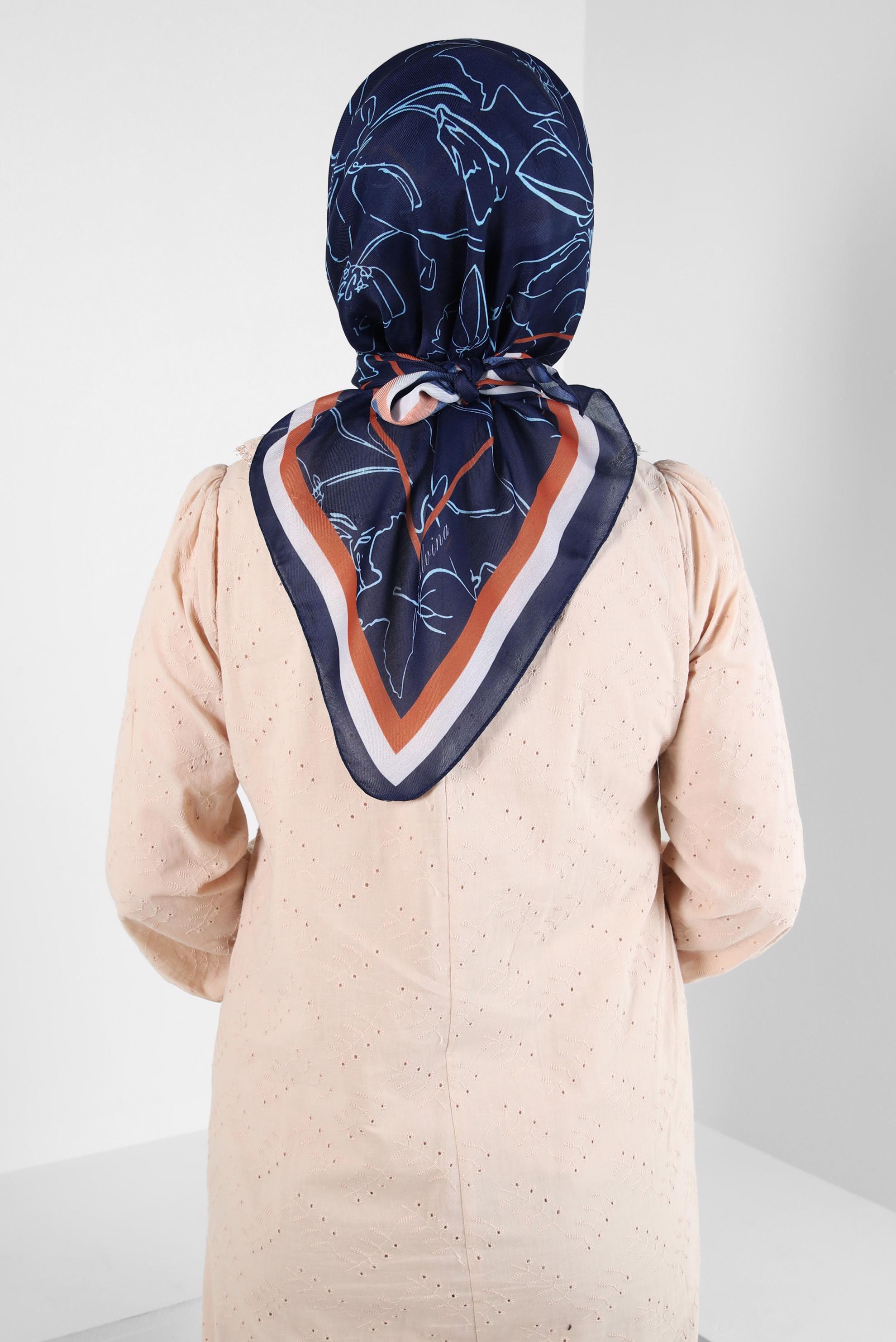 Tesettür giyim LACİVERT ALVİNA SOFT EŞARP 8406