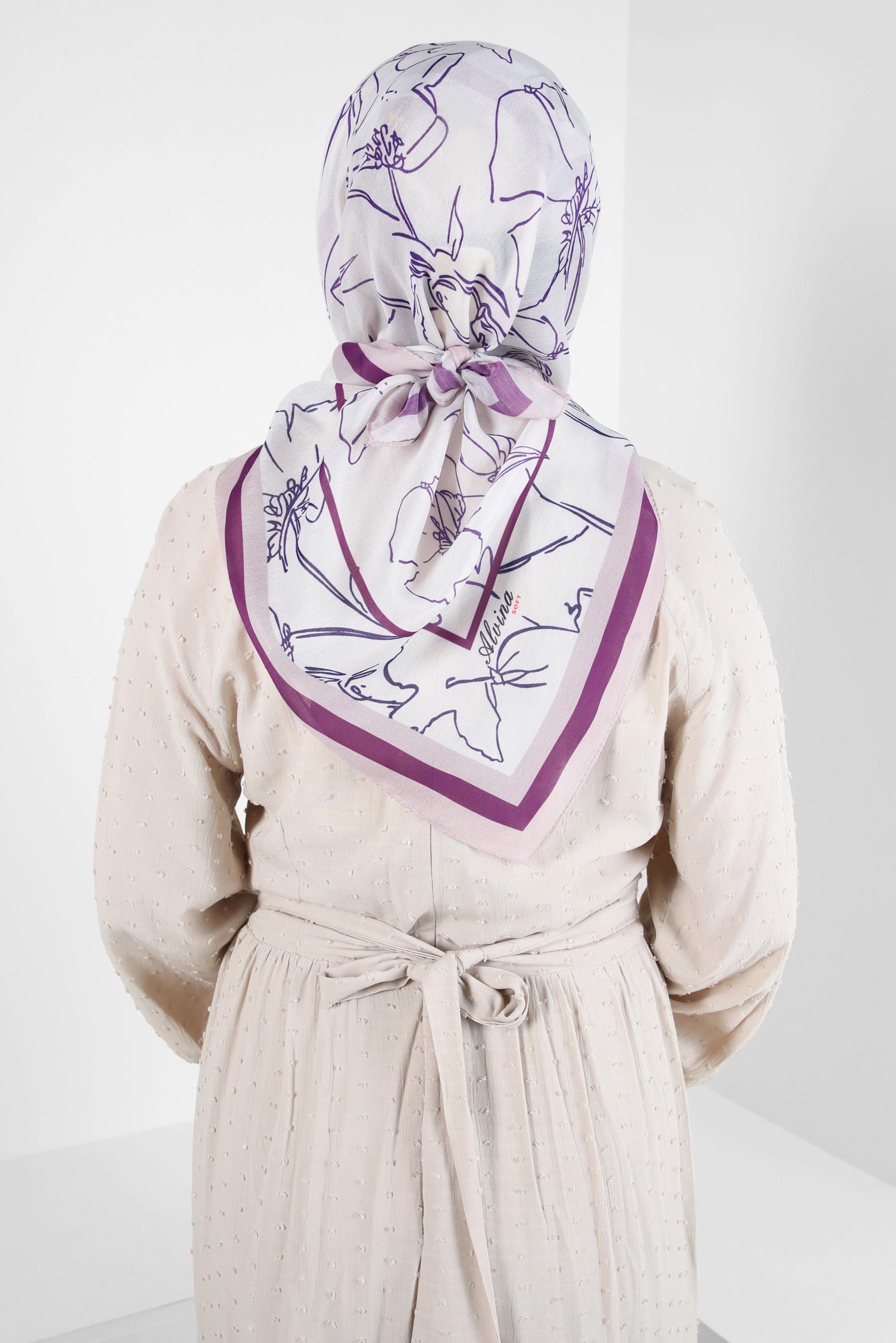 Tesettür giyim EKRU ALVİNA SOFT EŞARP 8406