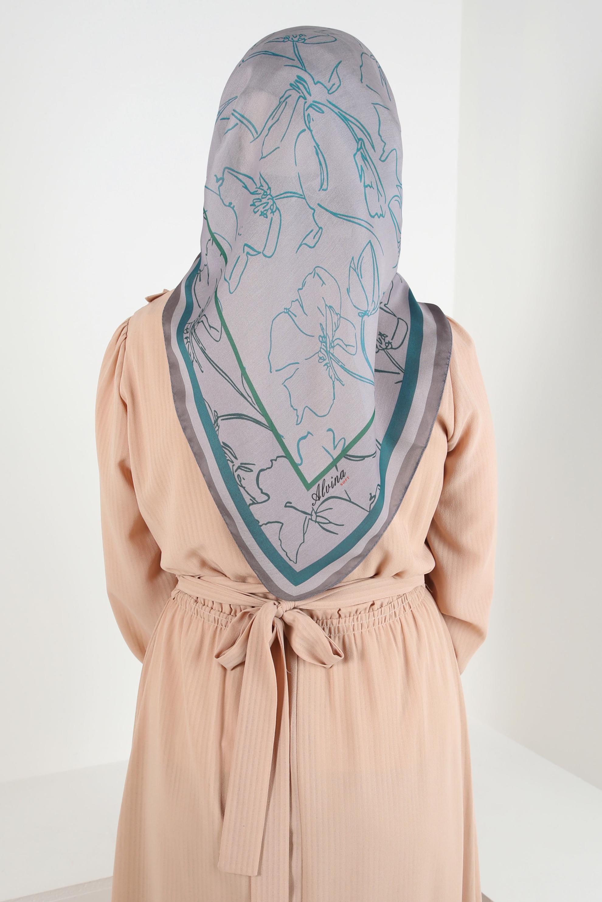 Tesettür giyim YEŞİL ALVİNA SOFT EŞARP 8406