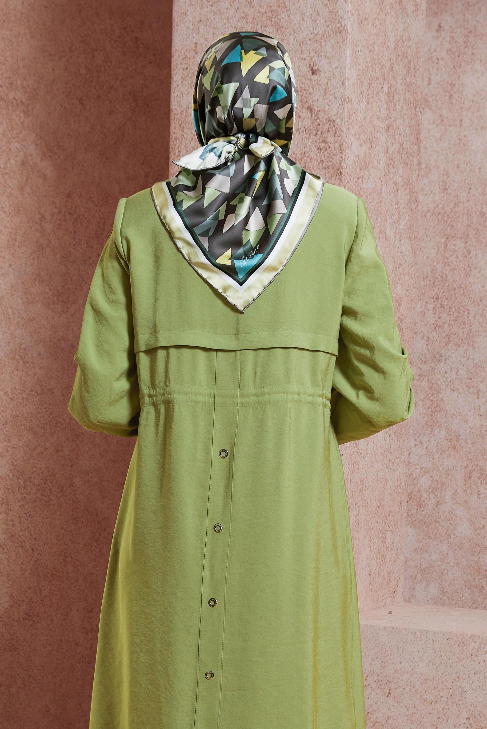 Tesettür giyim HAKİ ALVİNA DESENLİ EŞARP 8408