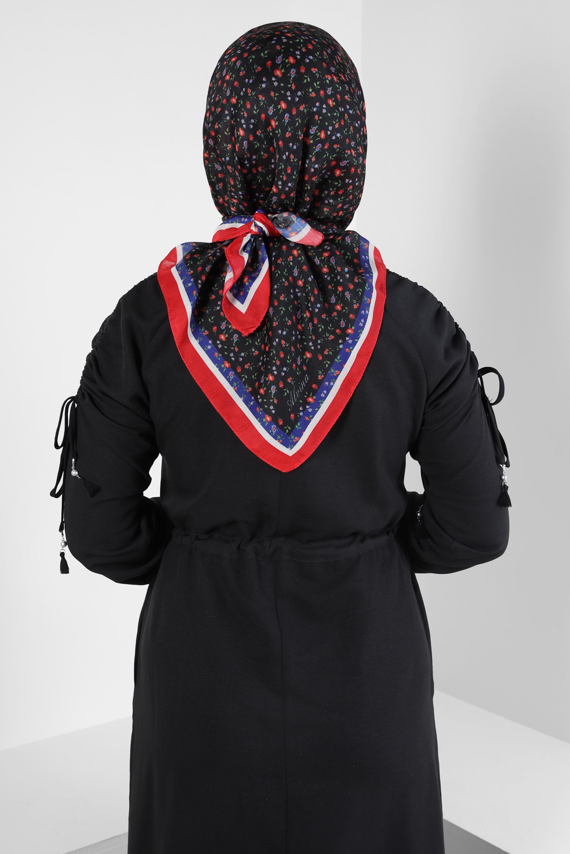 Tesettür giyim KIRMIZI ALVİNA DESENLİ SOFT EŞARP 8411