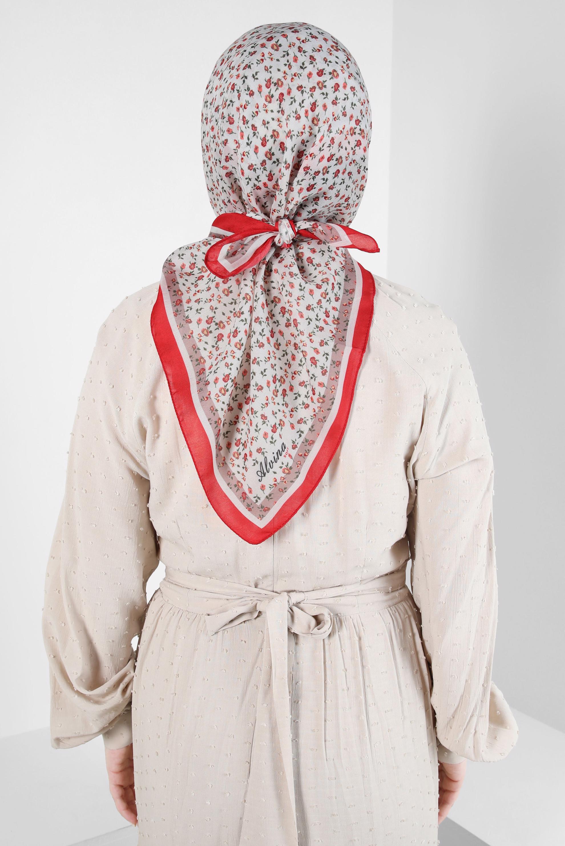 Tesettür giyim MERCAN ALVİNA DESENLİ SOFT EŞARP 8411