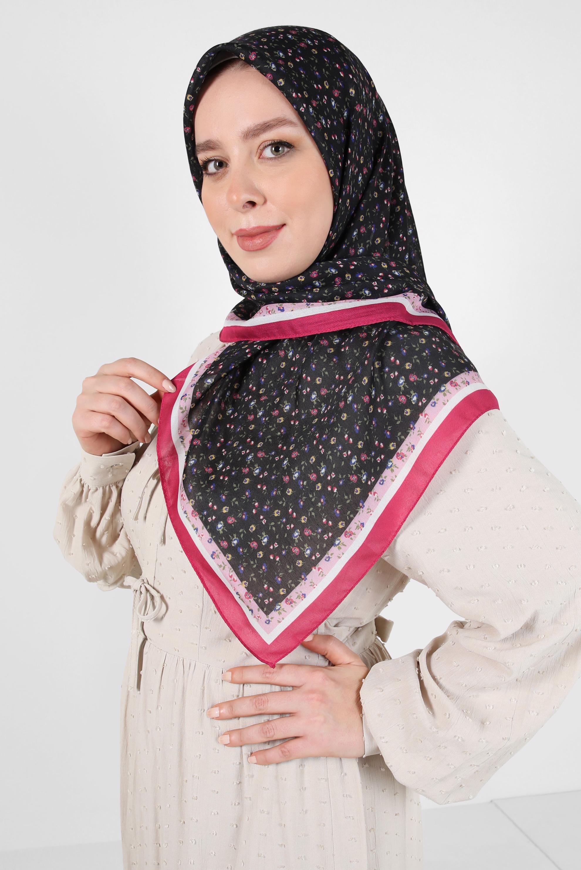 Tesettür giyim BORDO ALVİNA DESENLİ SOFT EŞARP 8411