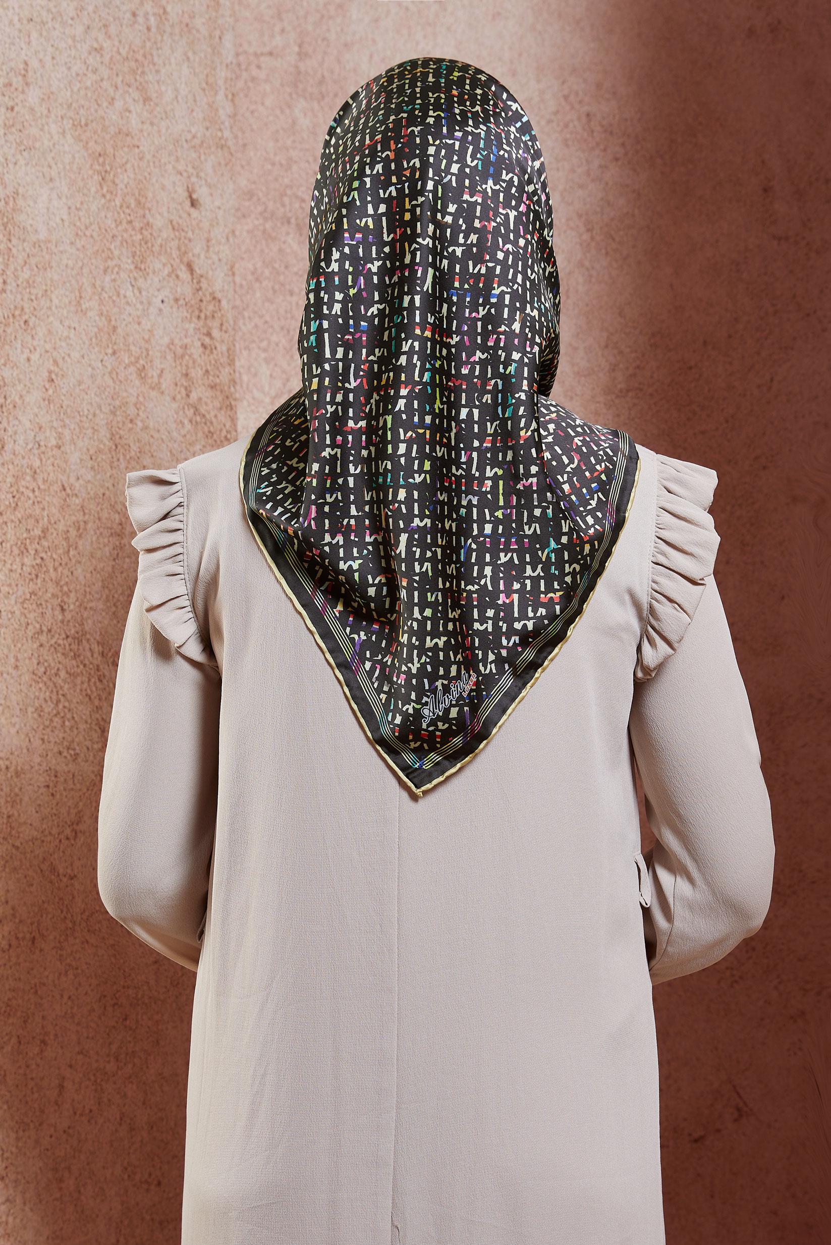 Tesettür giyim SARI ALVİNA DESENLİ EŞARP 8412