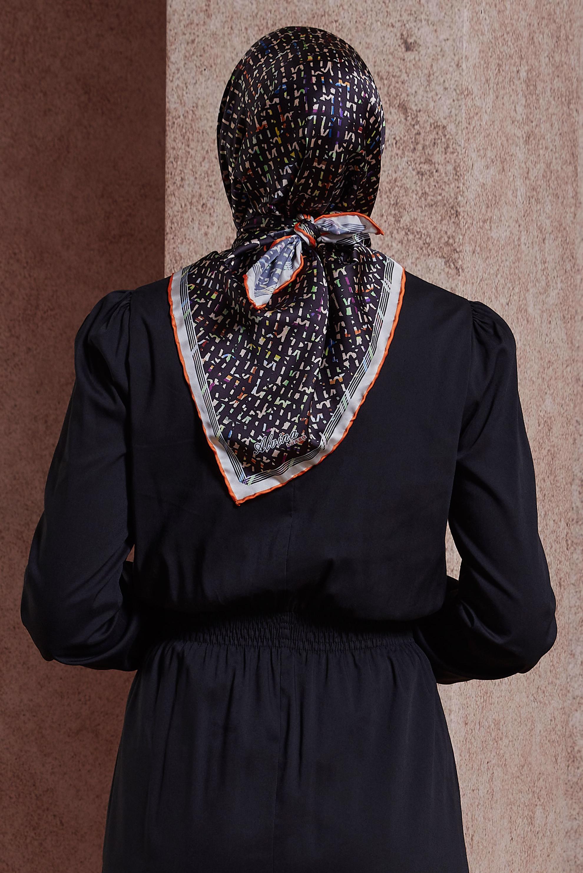 Tesettür giyim BORDO ALVİNA DESENLİ EŞARP 8412