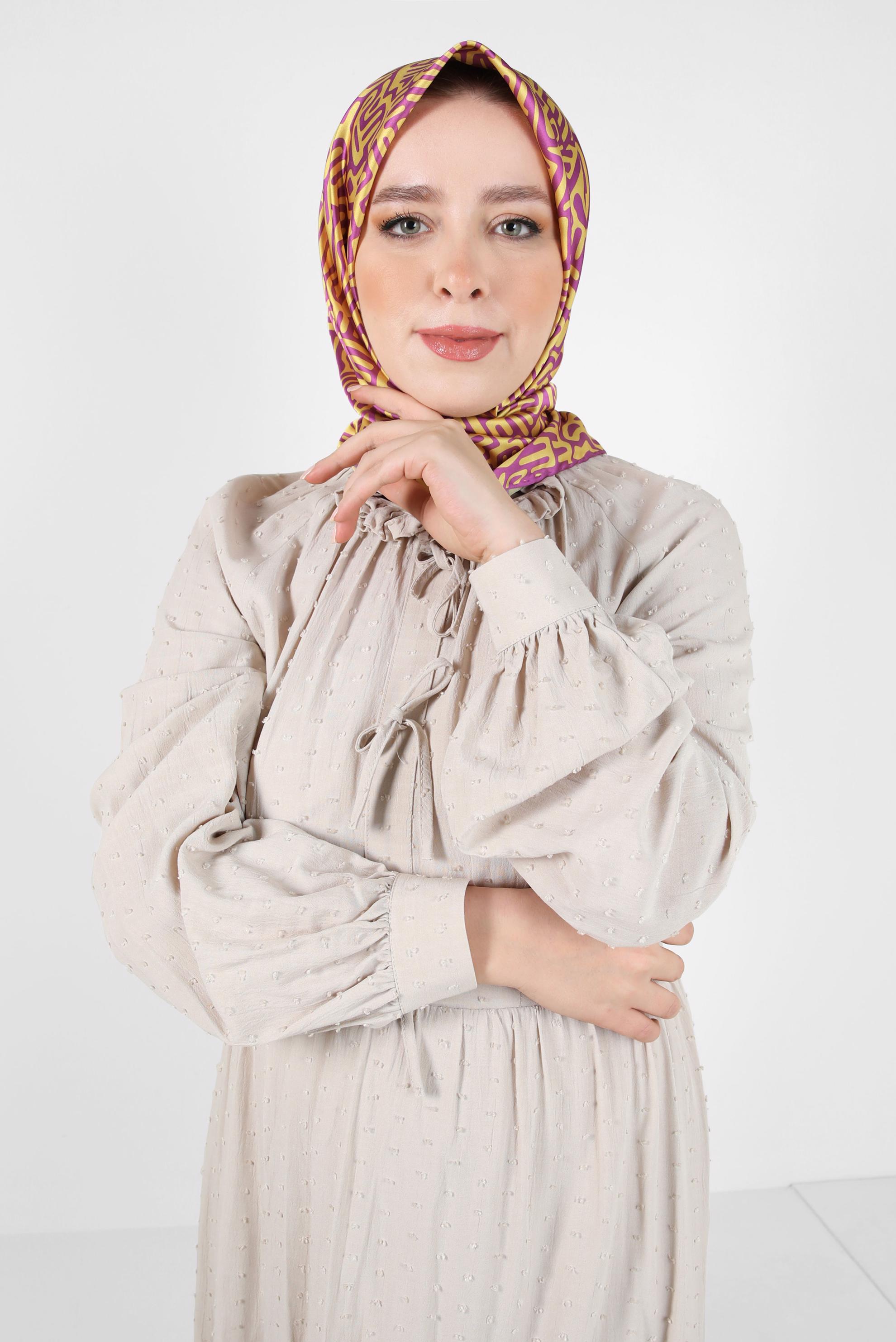 Tesettür giyim ÇOK RENKLİ ALVİNA DESENLİ EŞARP 8414