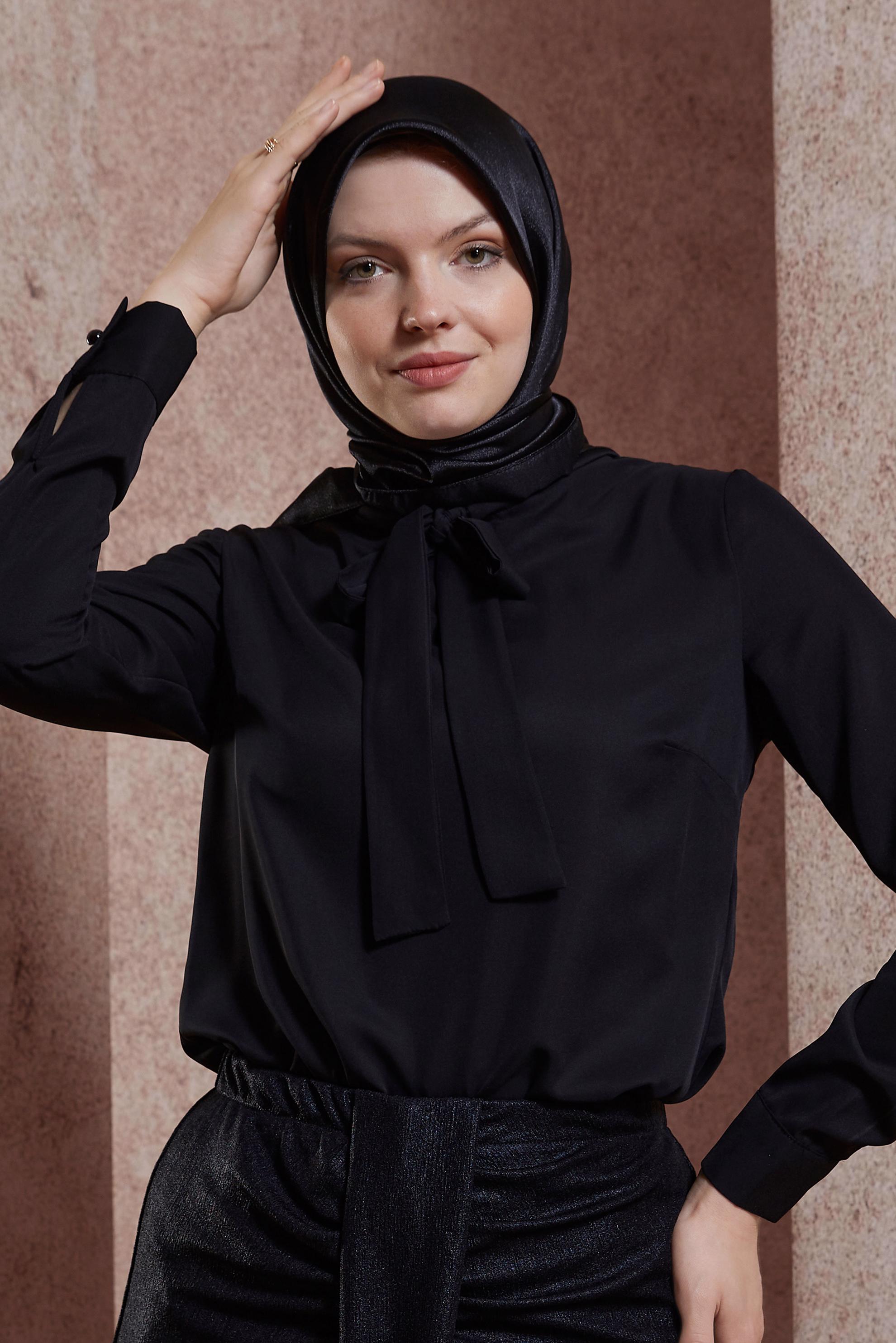 Tesettür giyim SİYAH  ALVİNA EŞARP 8422