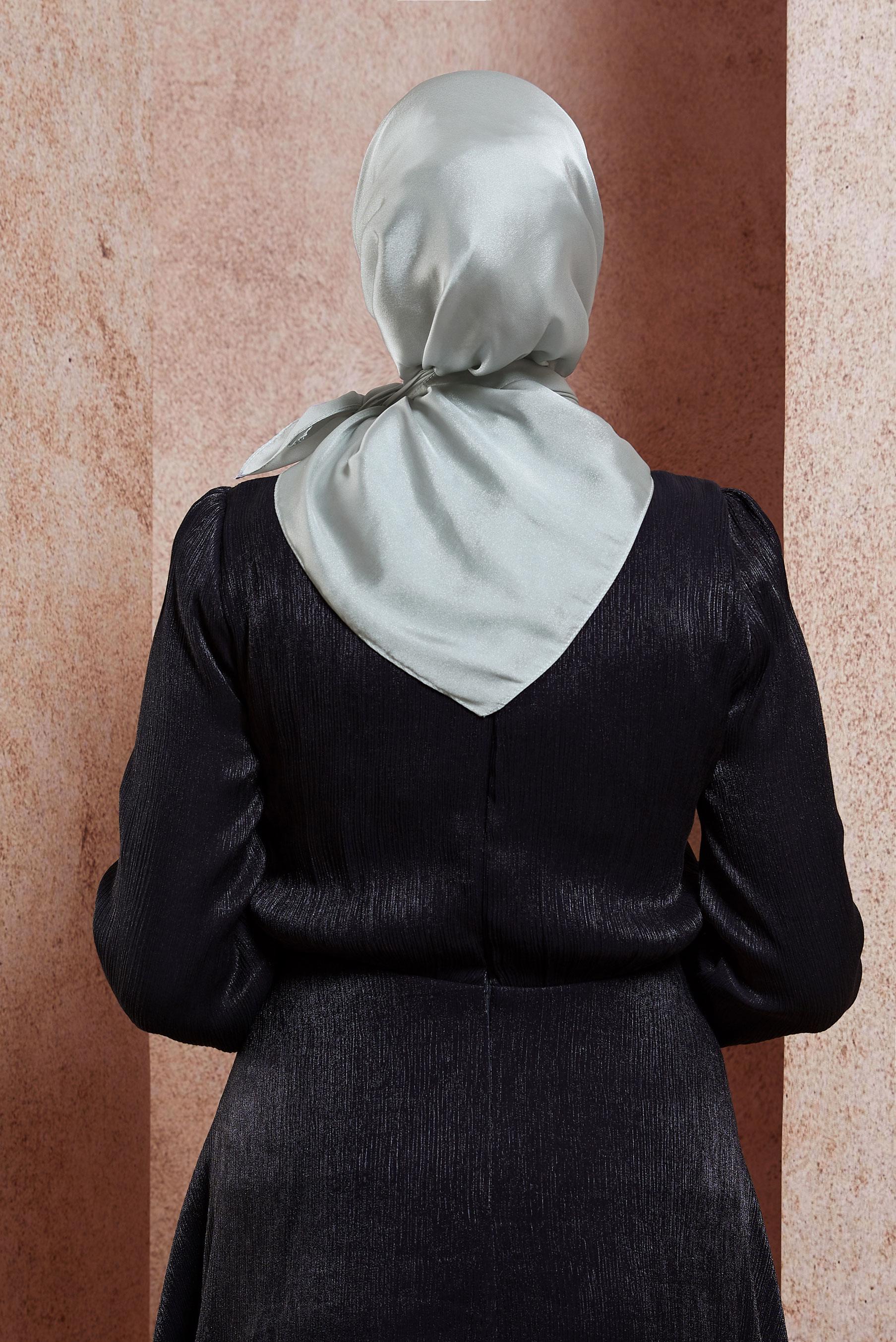 Tesettür giyim GRİ  ALVİNA EŞARP 8422