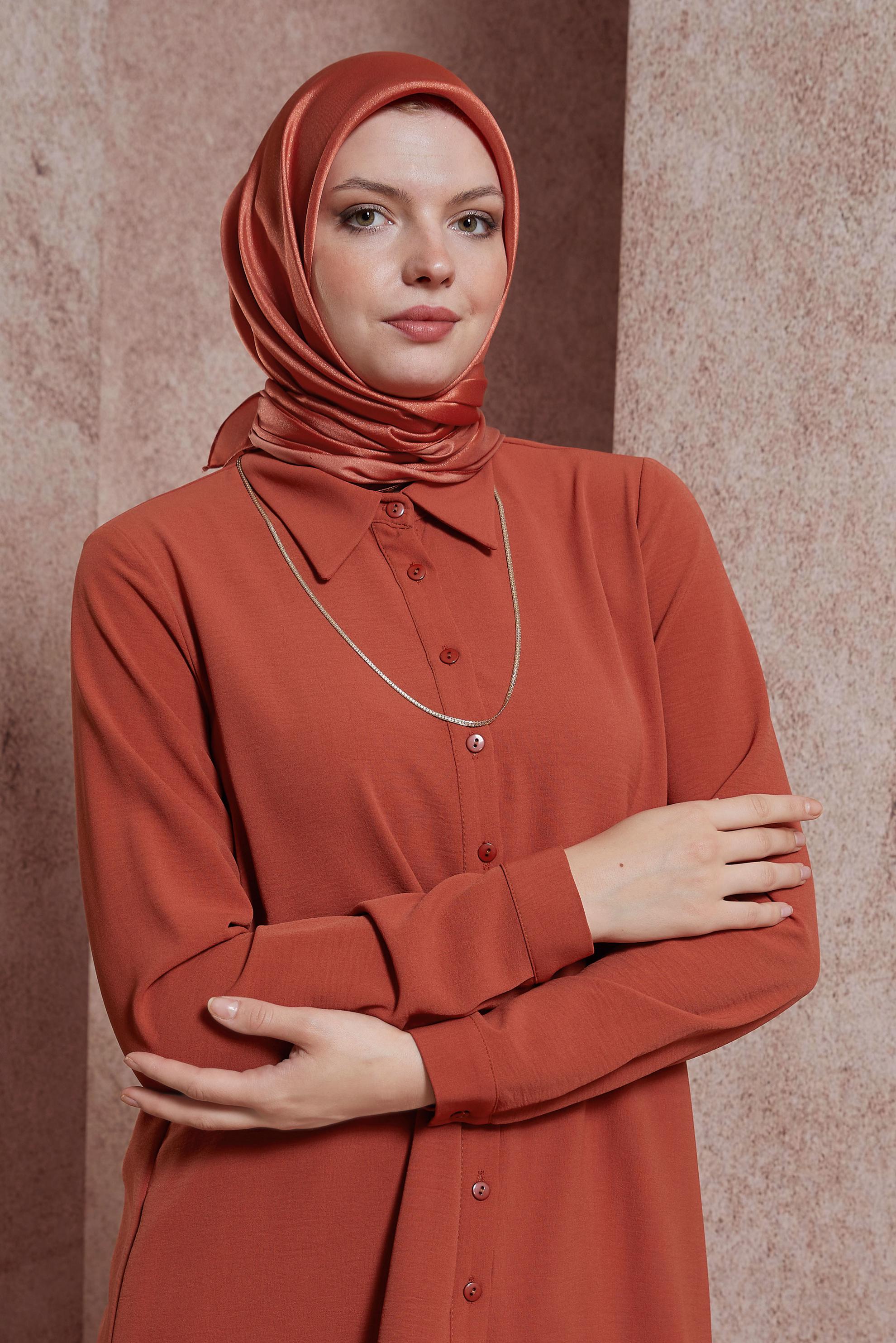 Tesettür giyim TURUNCU  ALVİNA EŞARP 8422