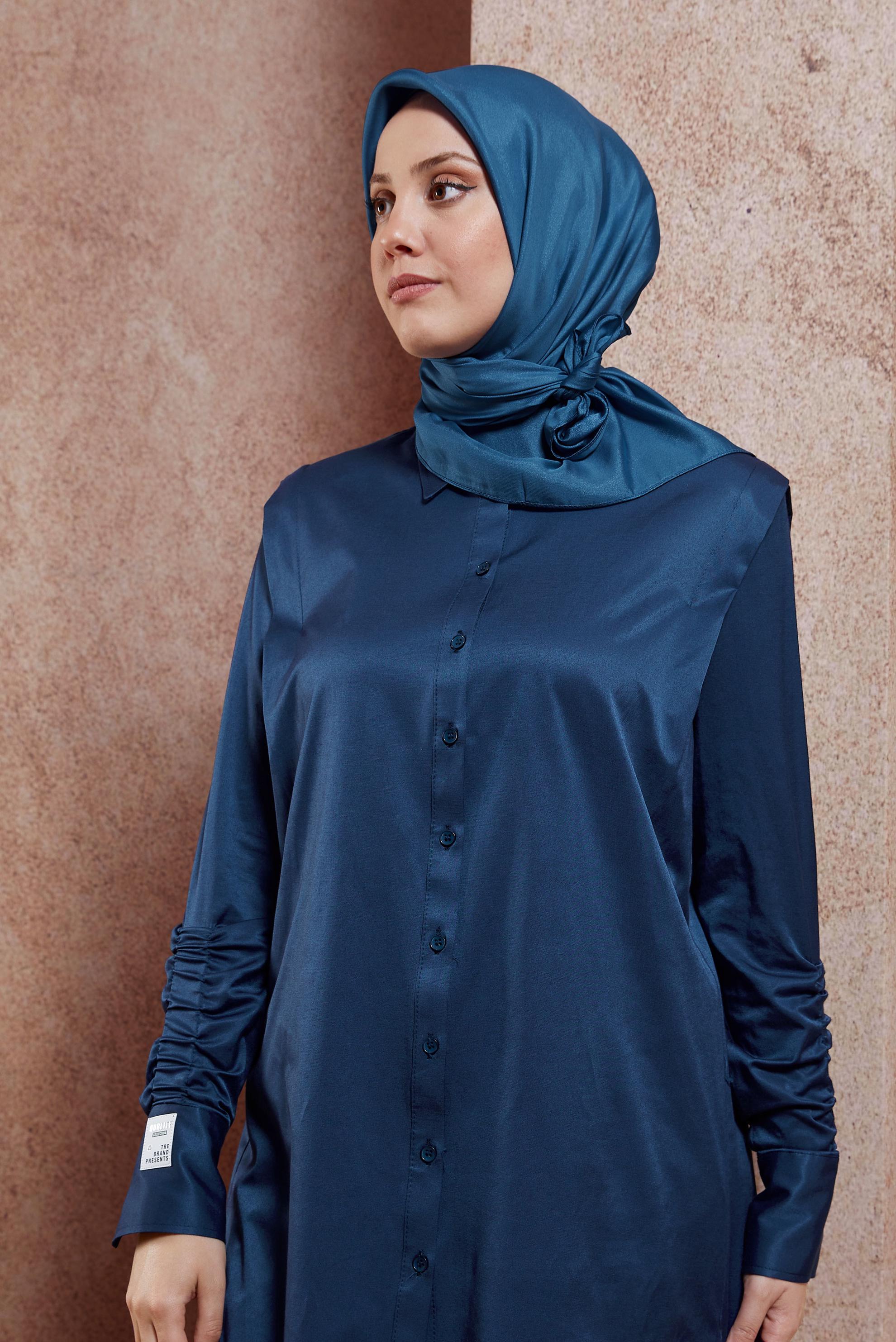 Tesettür giyim LACİVERT  ALVİNA EŞARP 8422