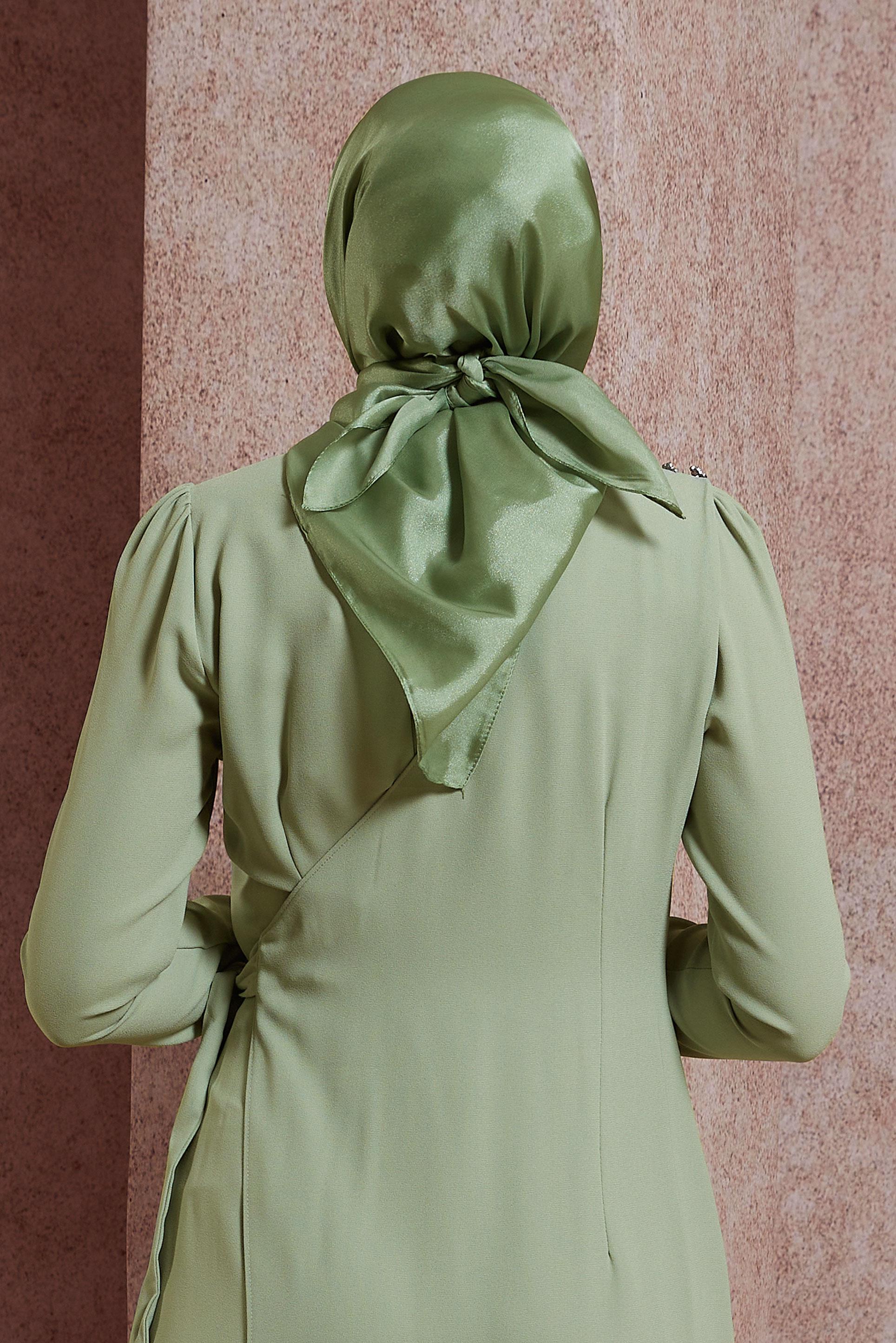 Tesettür giyim YEŞİL  ALVİNA EŞARP 8422