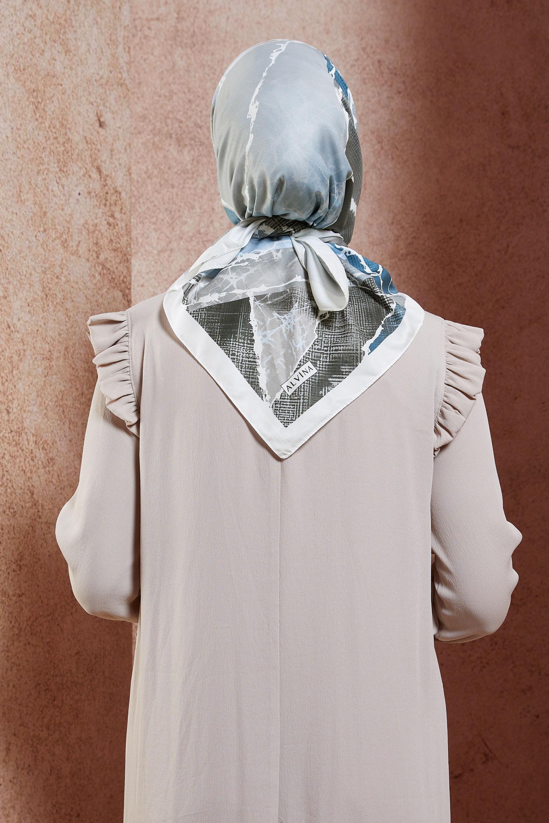 Tesettür giyim GÜMÜŞ ALVİNA MERMER DESEN EŞARP 8426