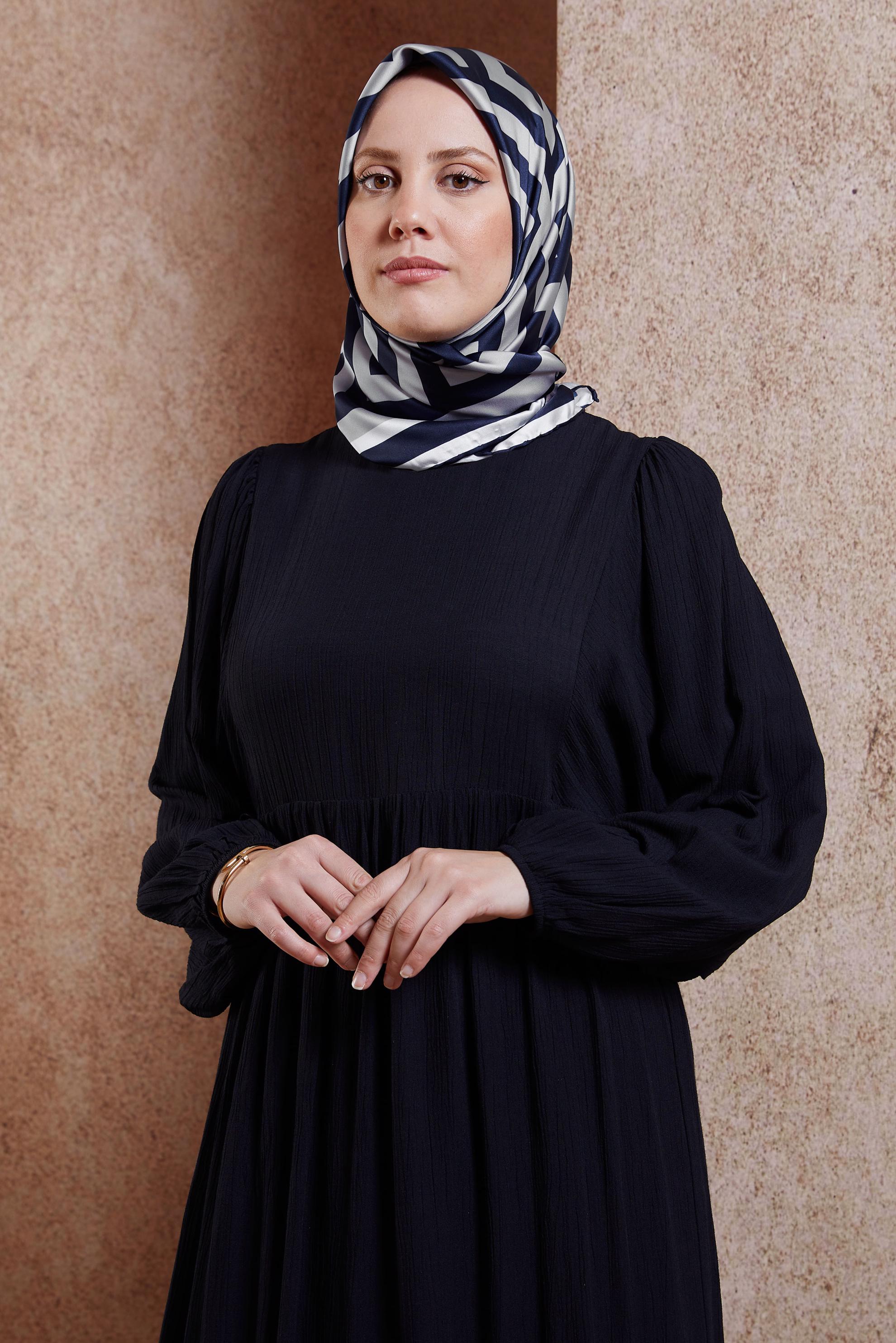 Tesettür giyim VİZON ALVİNA DESENLİ EŞARP 8432