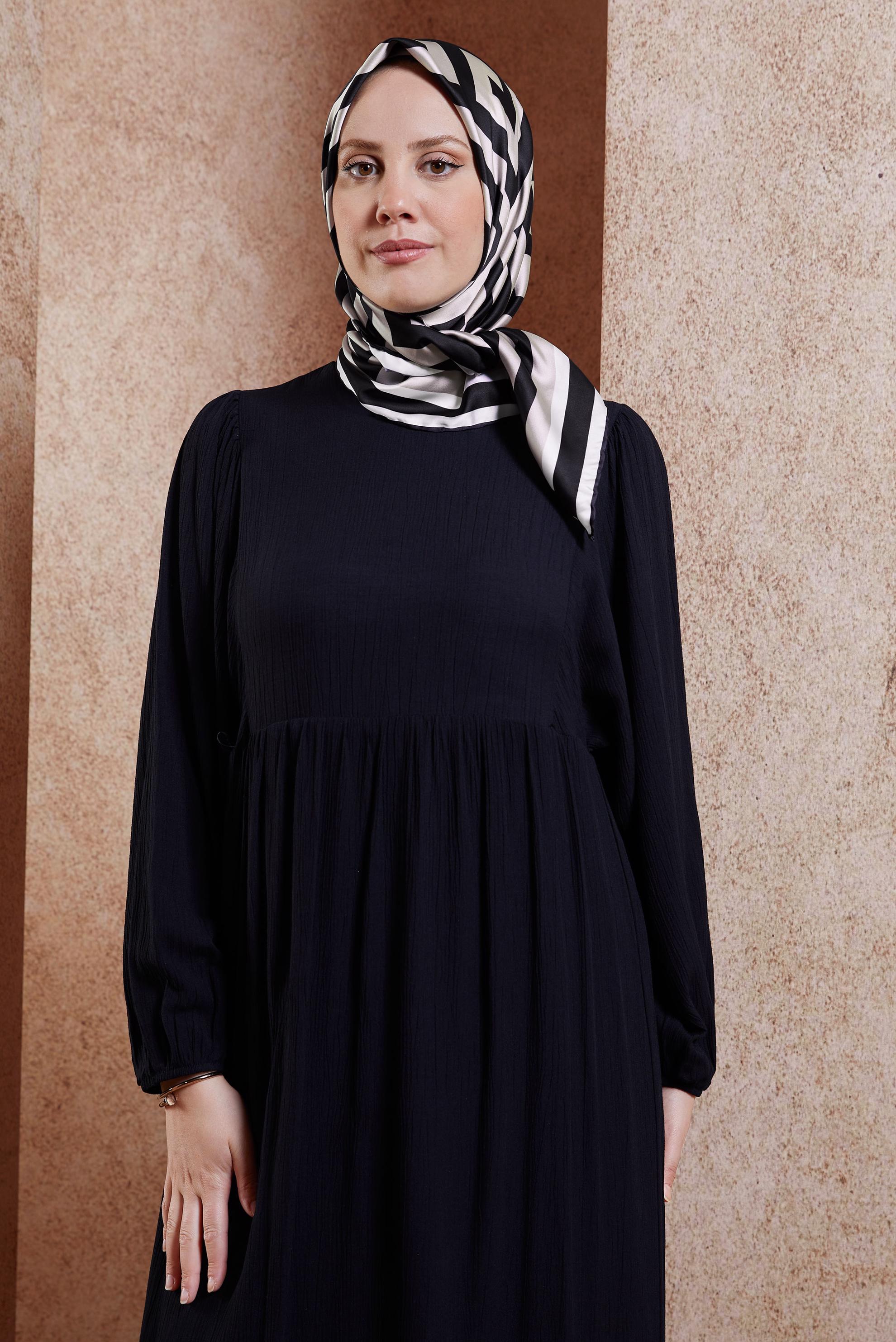 Tesettür giyim VİZON ALVİNA DESENLİ EŞARP 8432