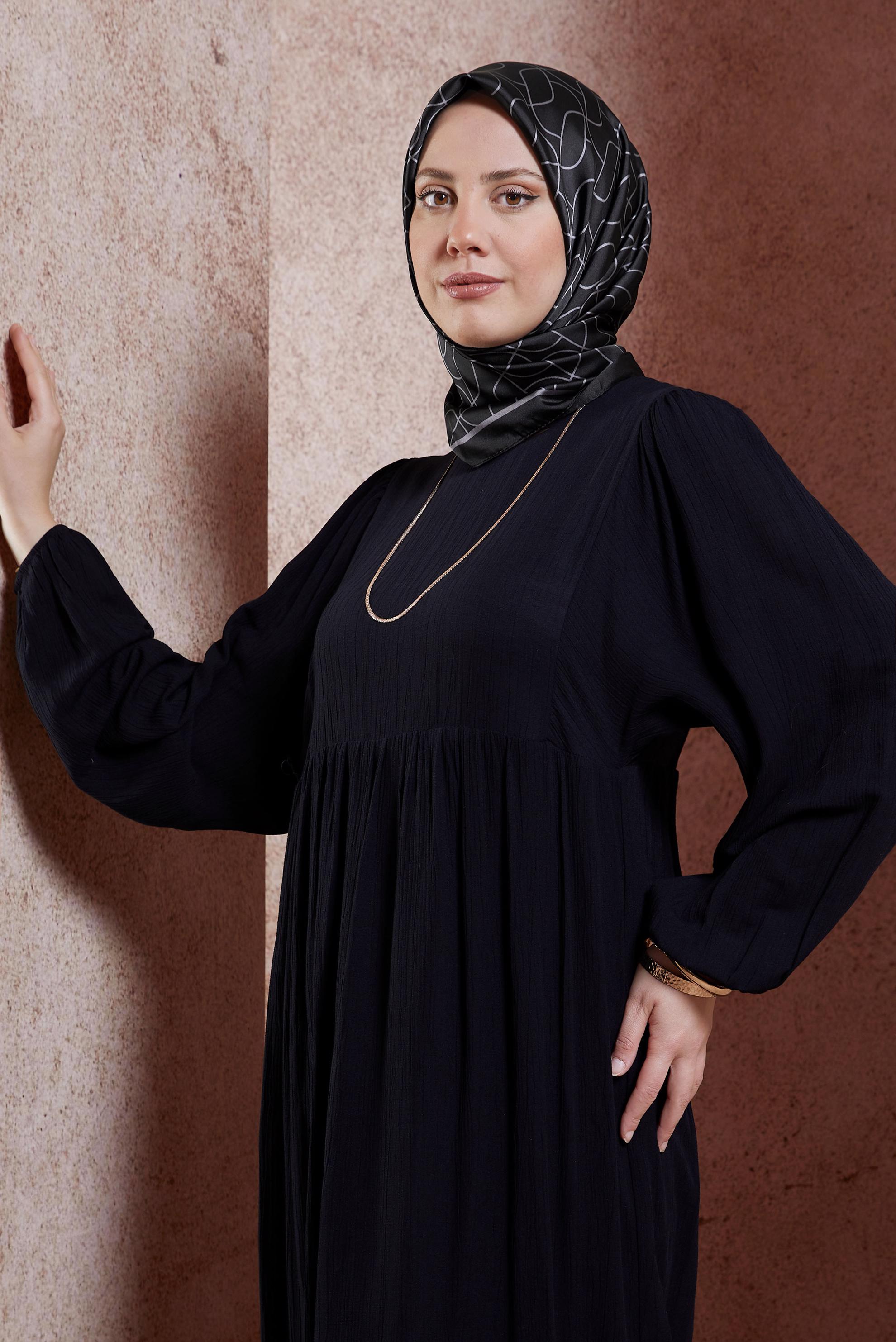 Tesettür giyim SİYAH ALVİNA EŞARP 8437