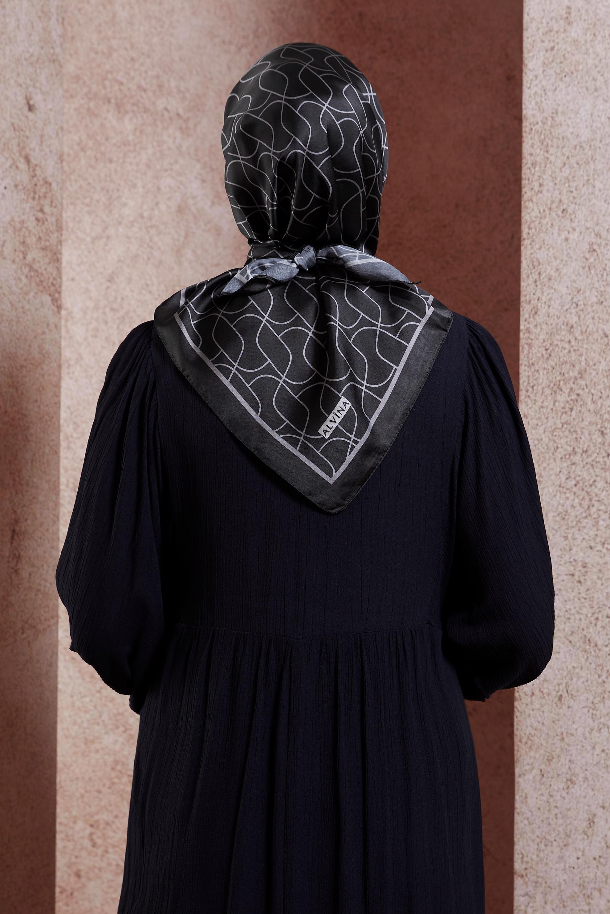 Tesettür giyim SİYAH ALVİNA EŞARP 8437