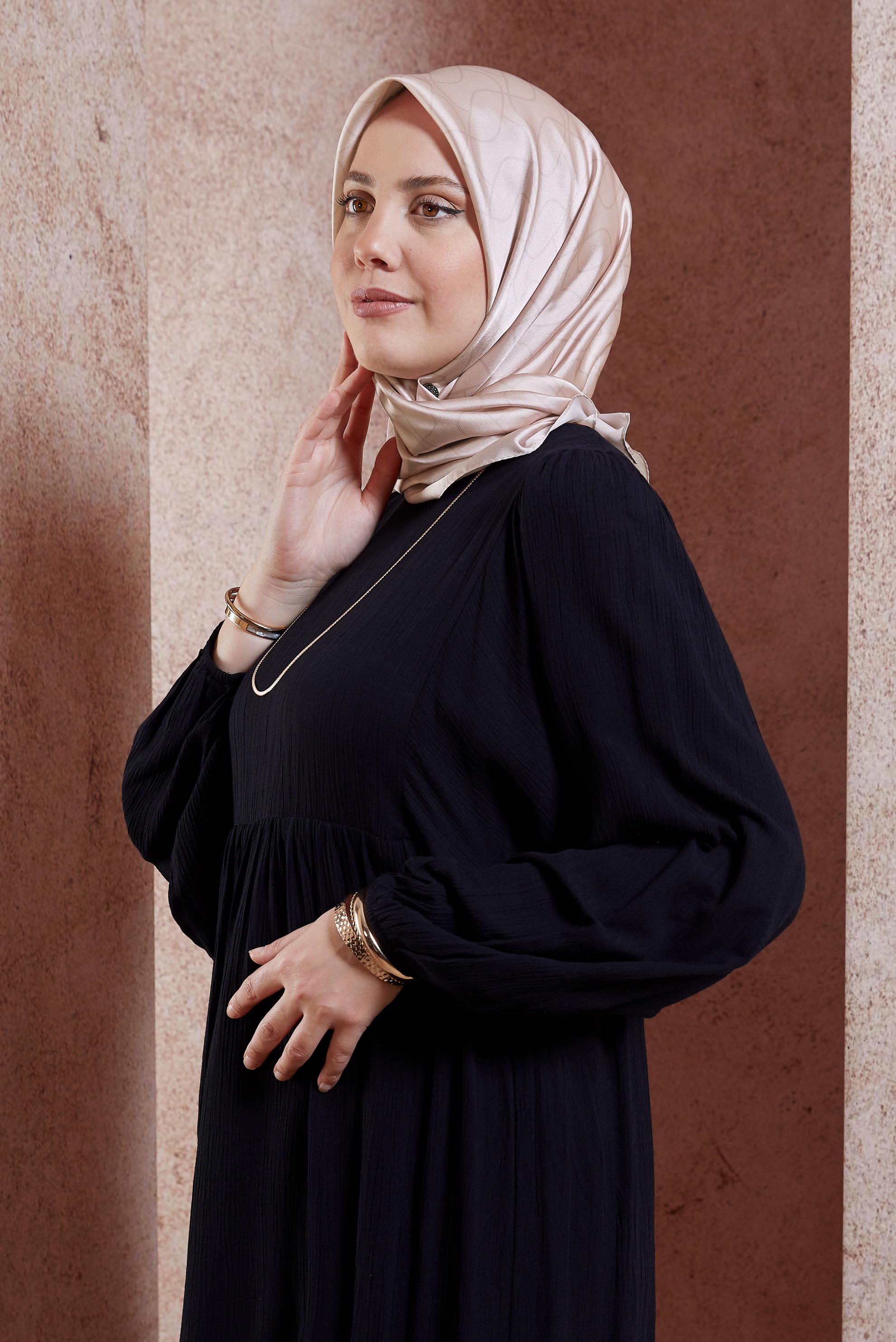 Tesettür giyim BEJ ALVİNA EŞARP 8437