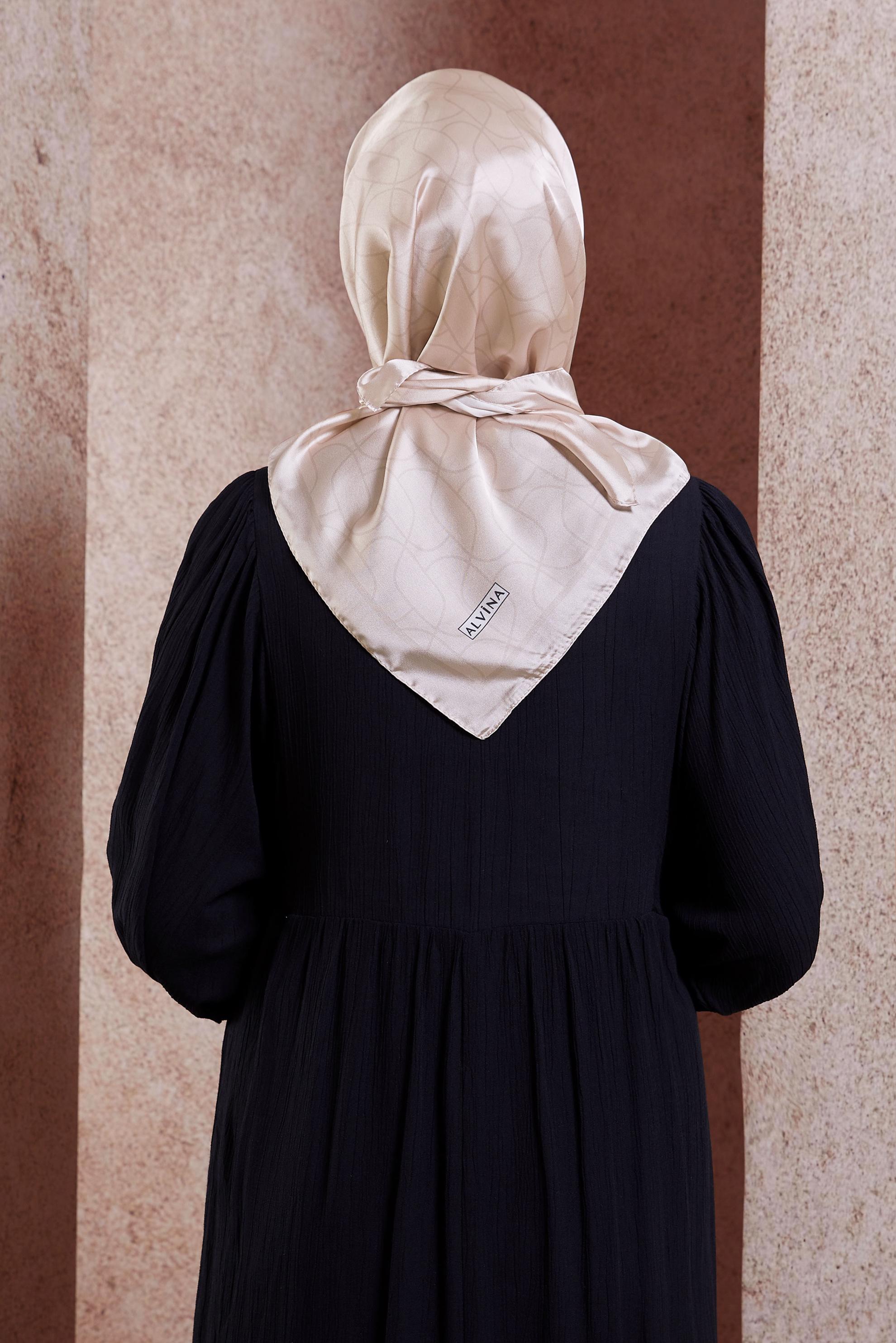 Tesettür giyim BEJ ALVİNA EŞARP 8437