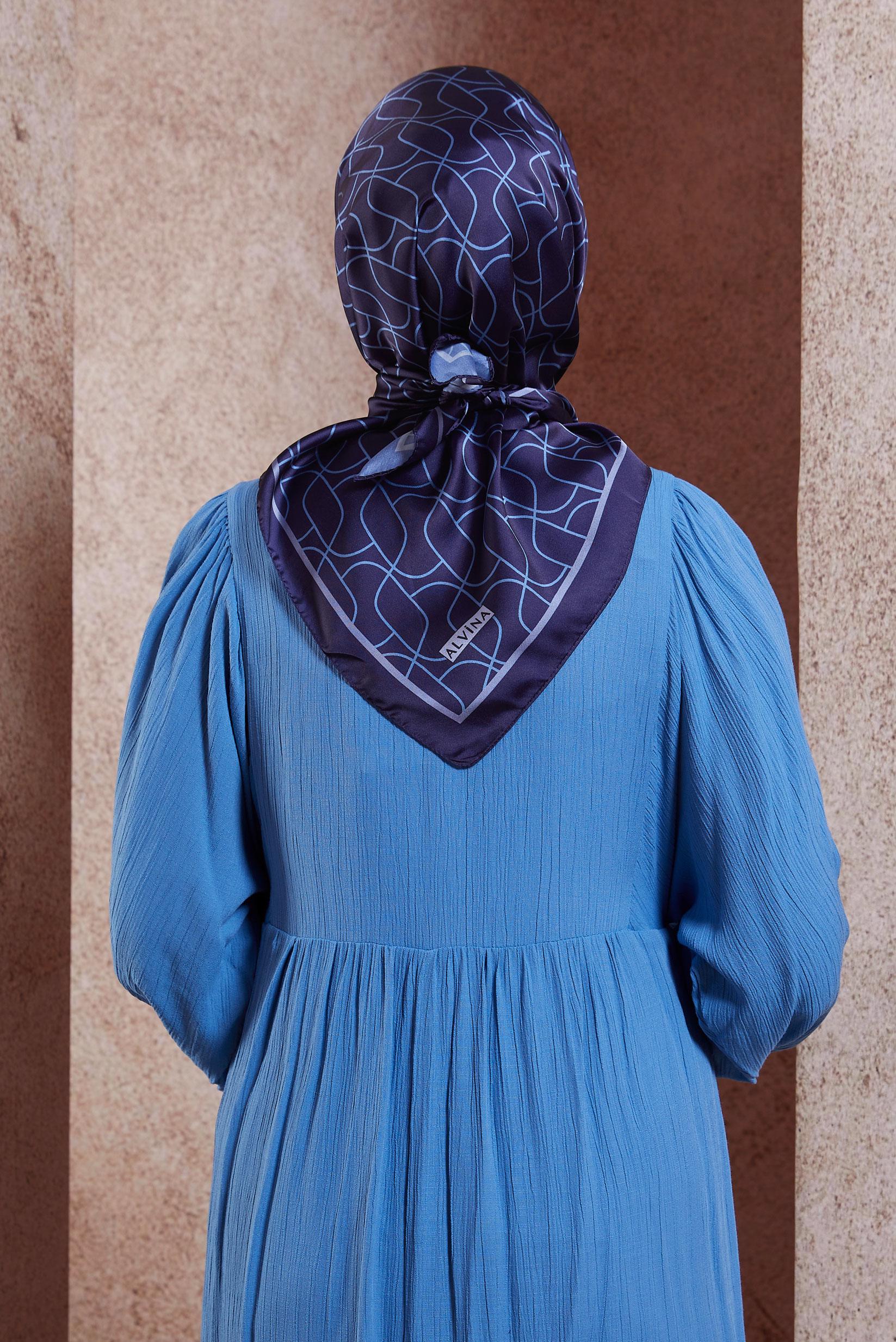 Tesettür giyim LACİVERT ALVİNA EŞARP 8437