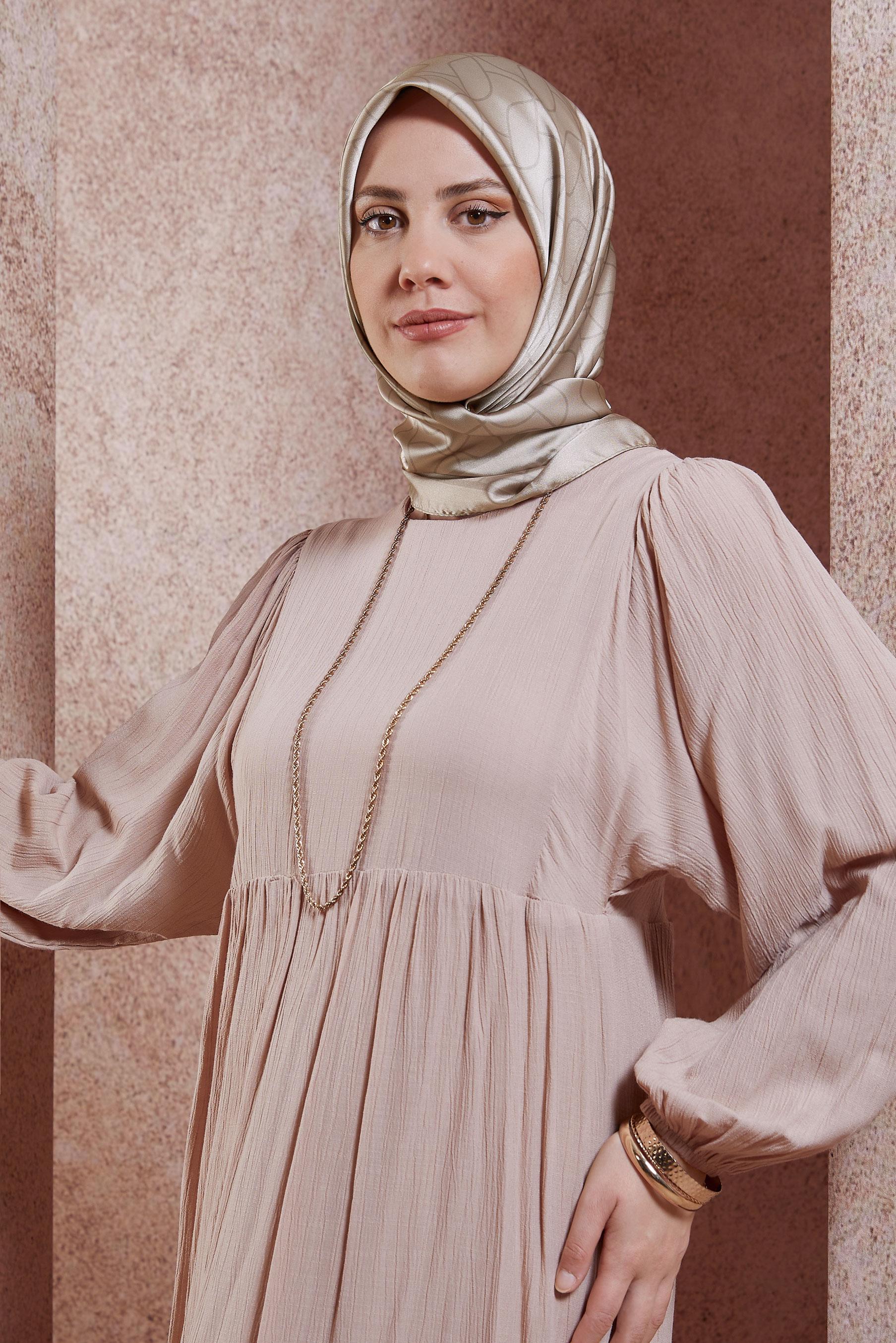 Tesettür giyim BEJ ALVİNA EŞARP 8437