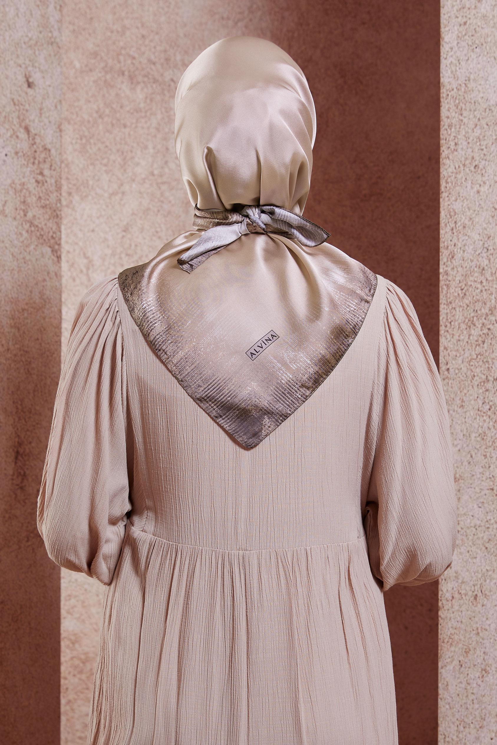 Tesettür giyim BEJ ALVİNA EŞARP 8438