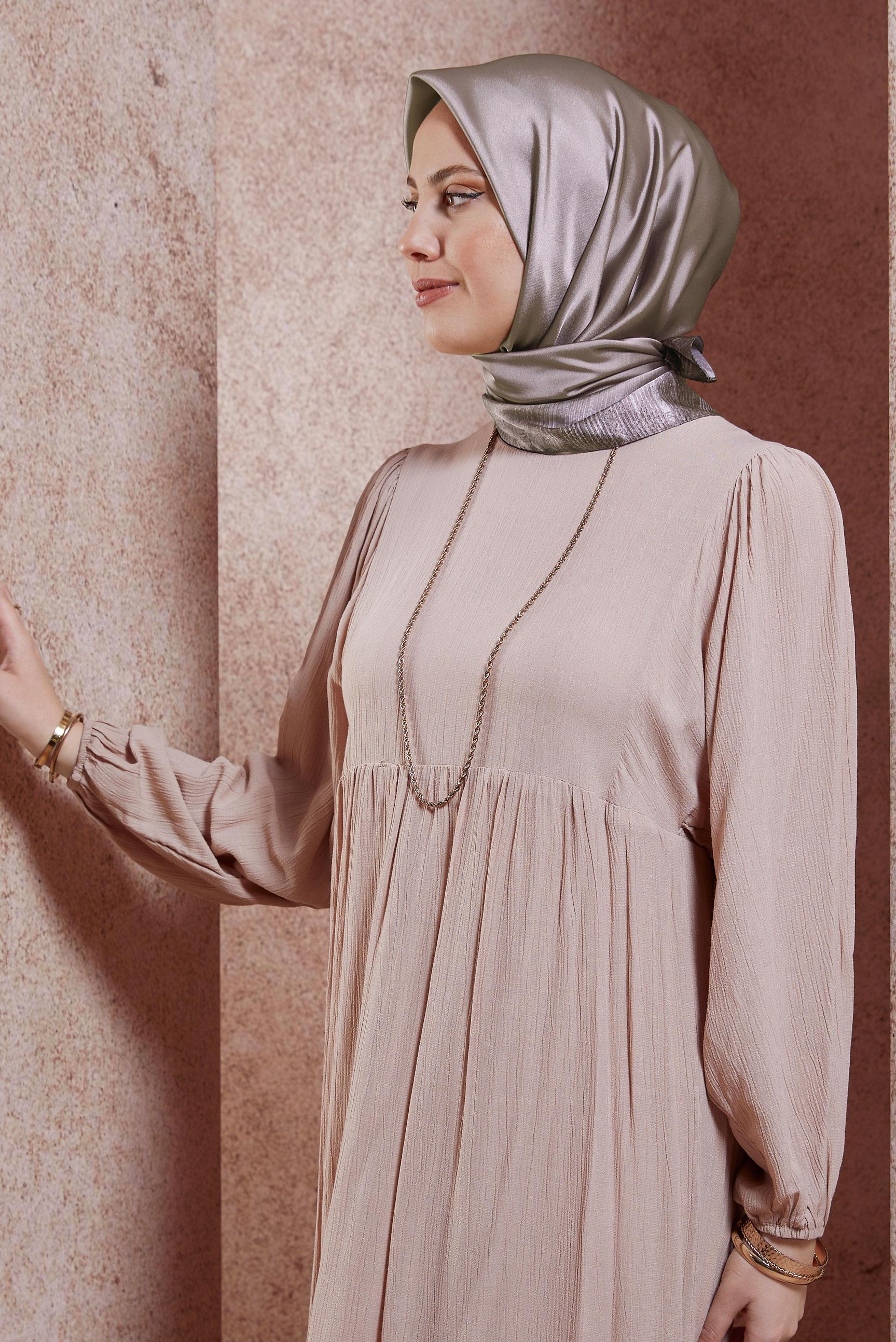 Tesettür giyim BEJ ALVİNA EŞARP 8438