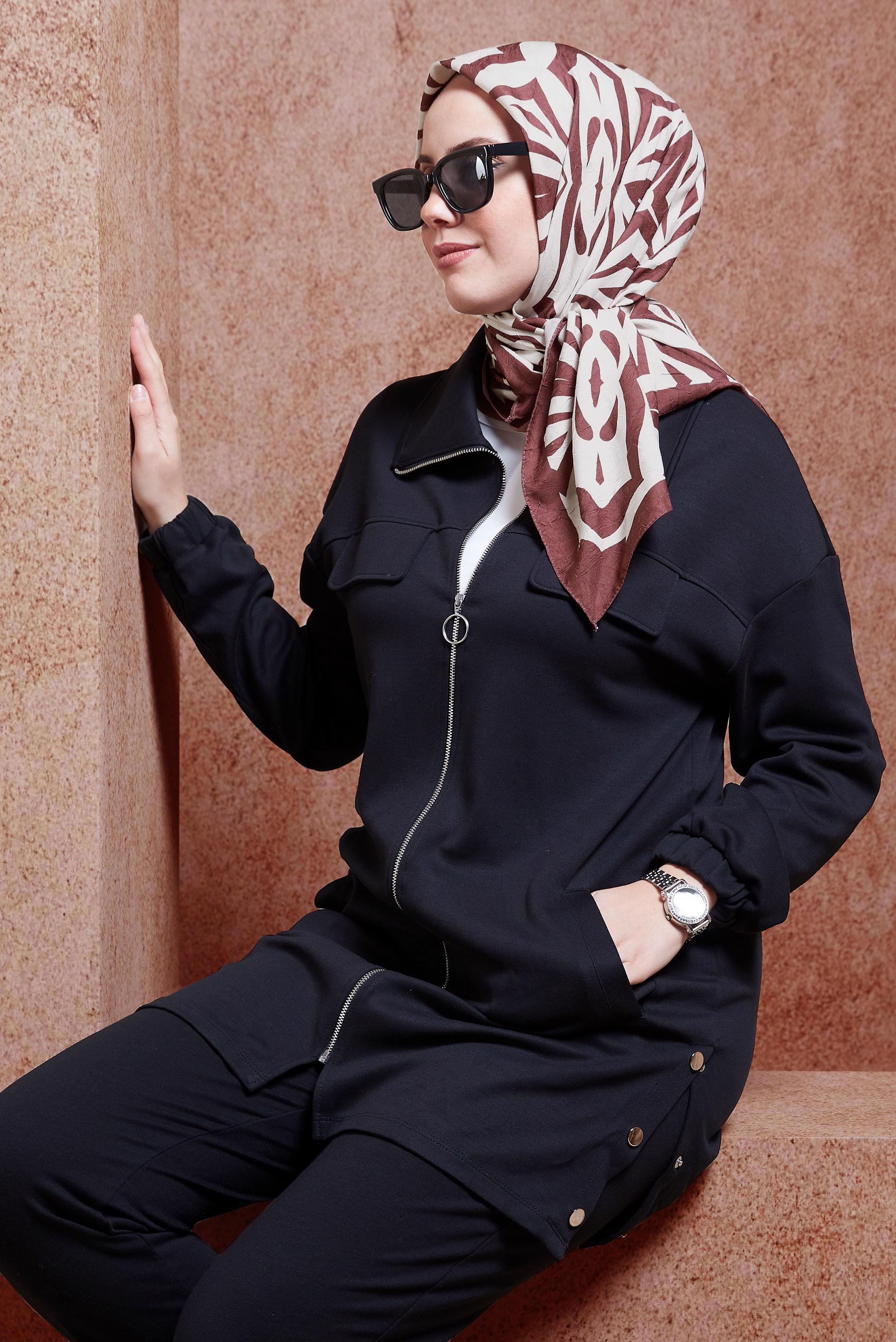 Tesettür giyim BORDO ALVİNA DESENLİ EŞARP 8439