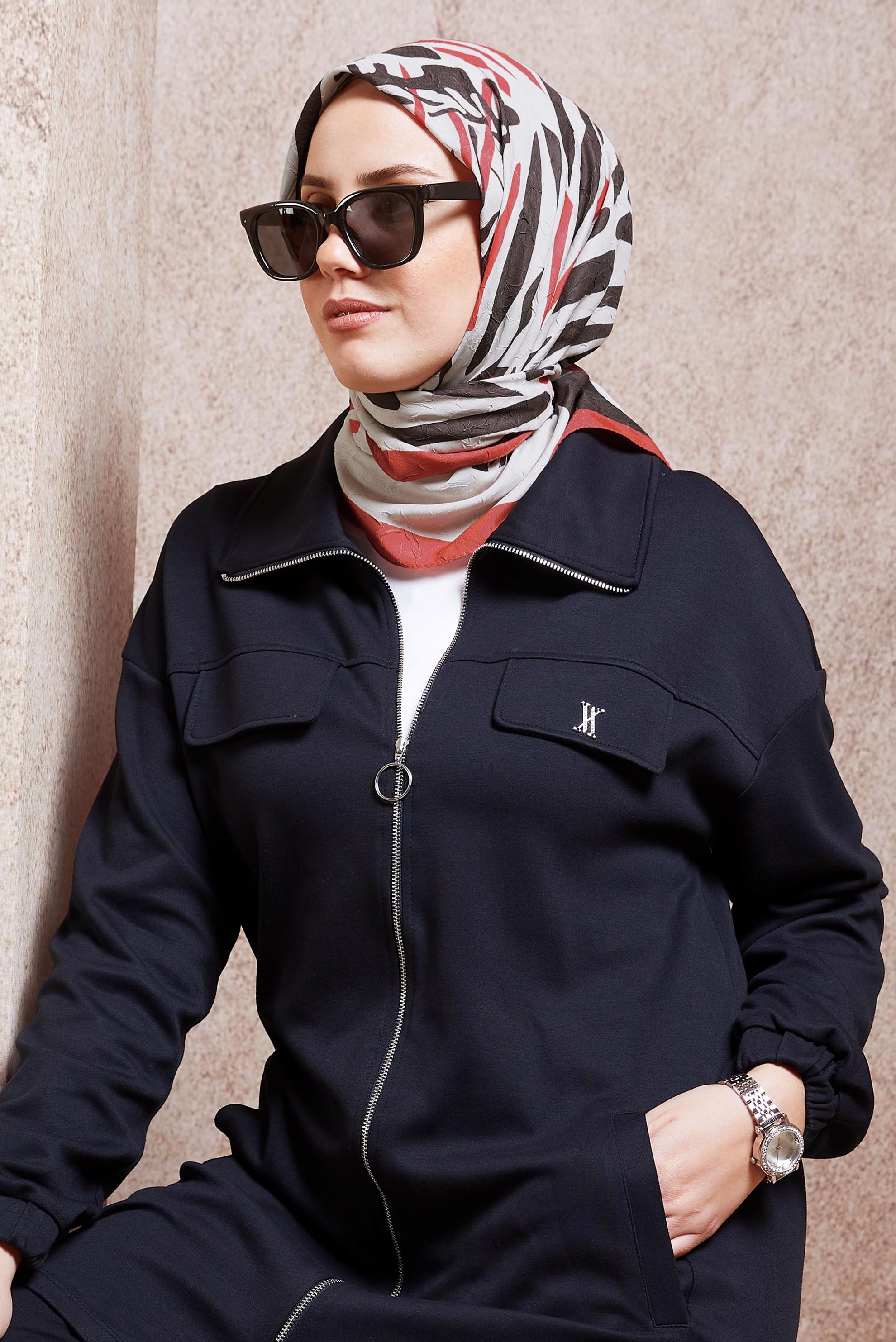 Tesettür giyim MERCAN ALVİNA DESENLİ EŞARP 8441