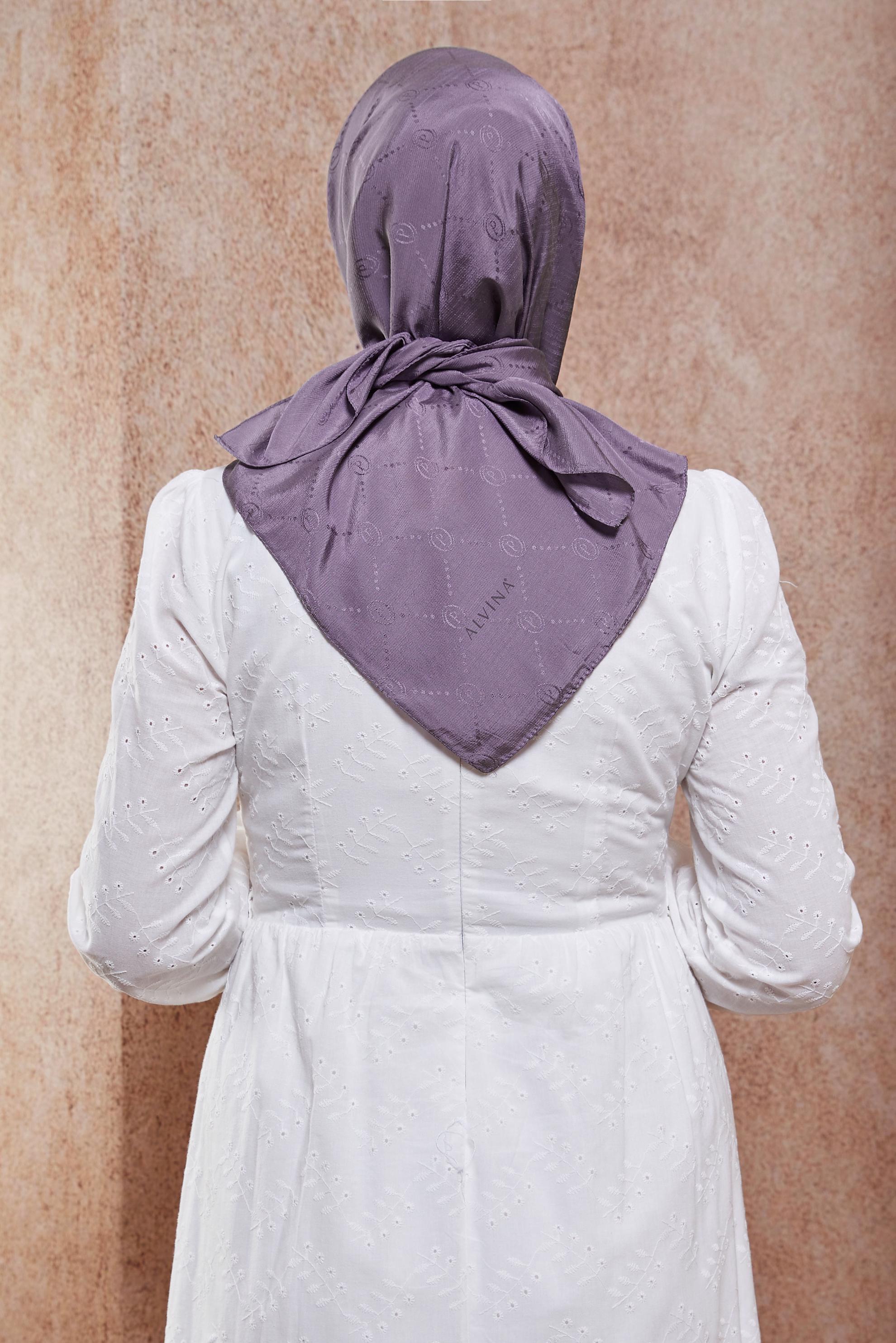 Tesettür giyim MOR ALVİNA MONOGRAM EŞARP 8442