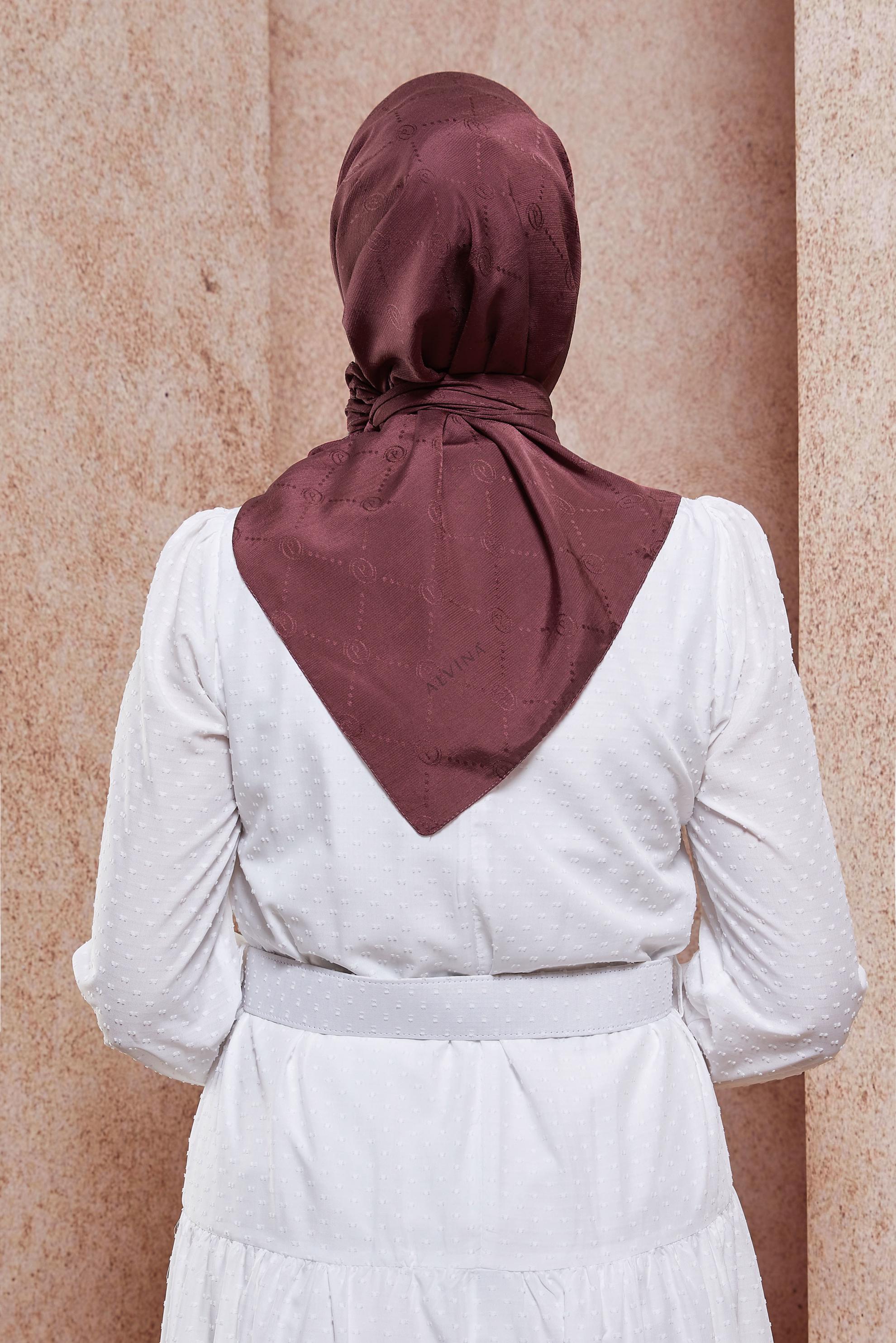 Tesettür giyim RENKSİZ ALVİNA MONOGRAM EŞARP 8442