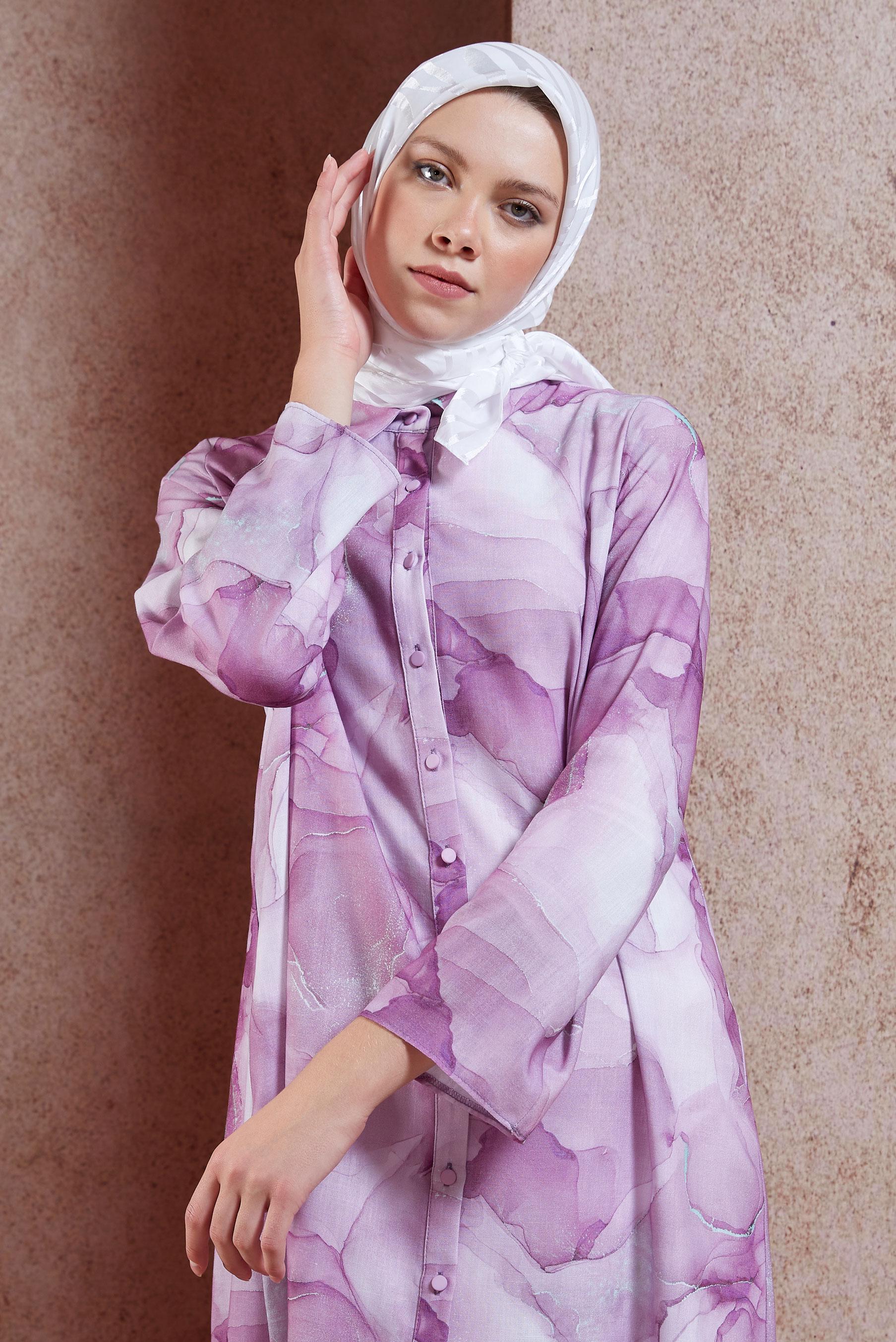 Tesettür giyim EKRU ALVİNA ZEBRA DESEN JAKAR EŞARP 8454