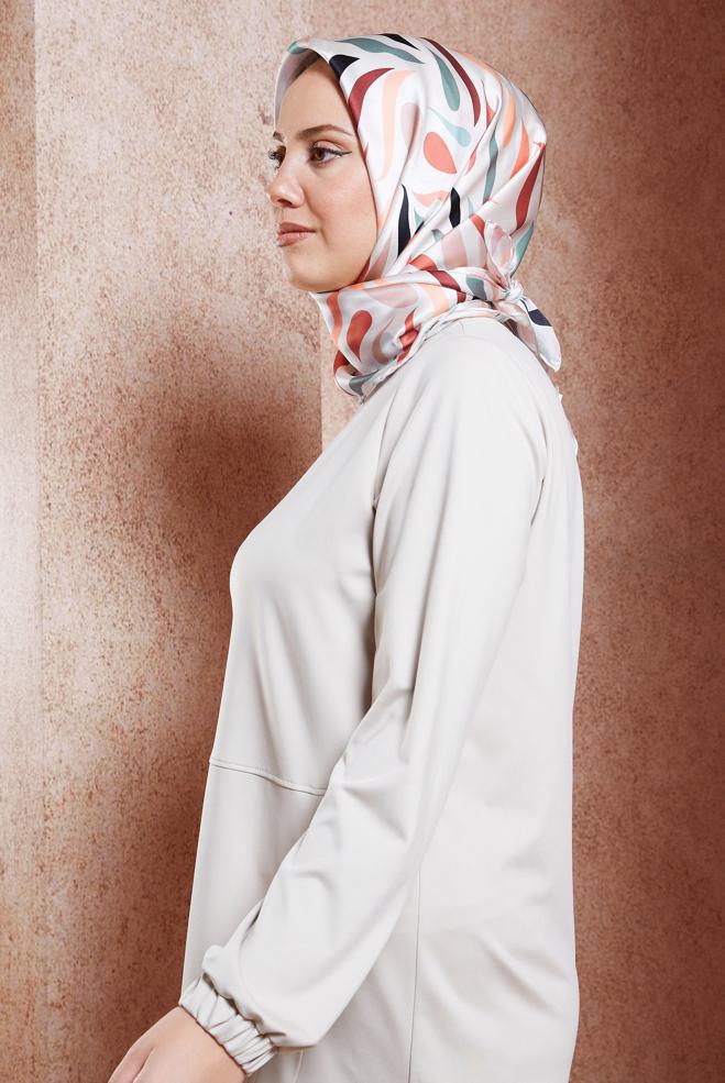 Vêtements hijab BLANC ÉCHARPE EN SOIE ALVINA 18736 - ALVİNA
