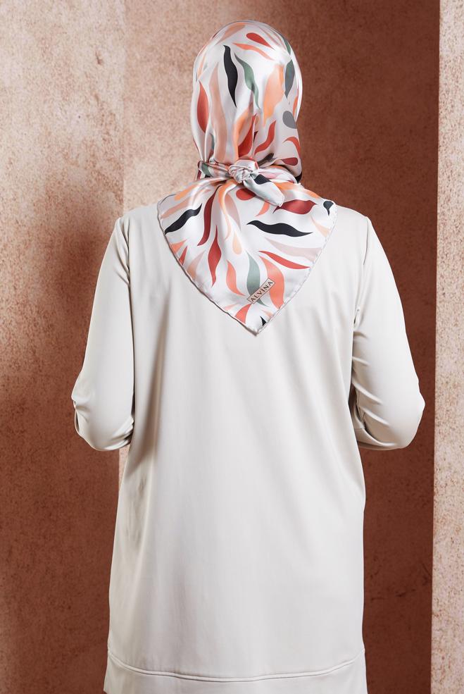 Vêtements hijab BLANC ÉCHARPE EN SOIE ALVINA 18736 - ALVİNA