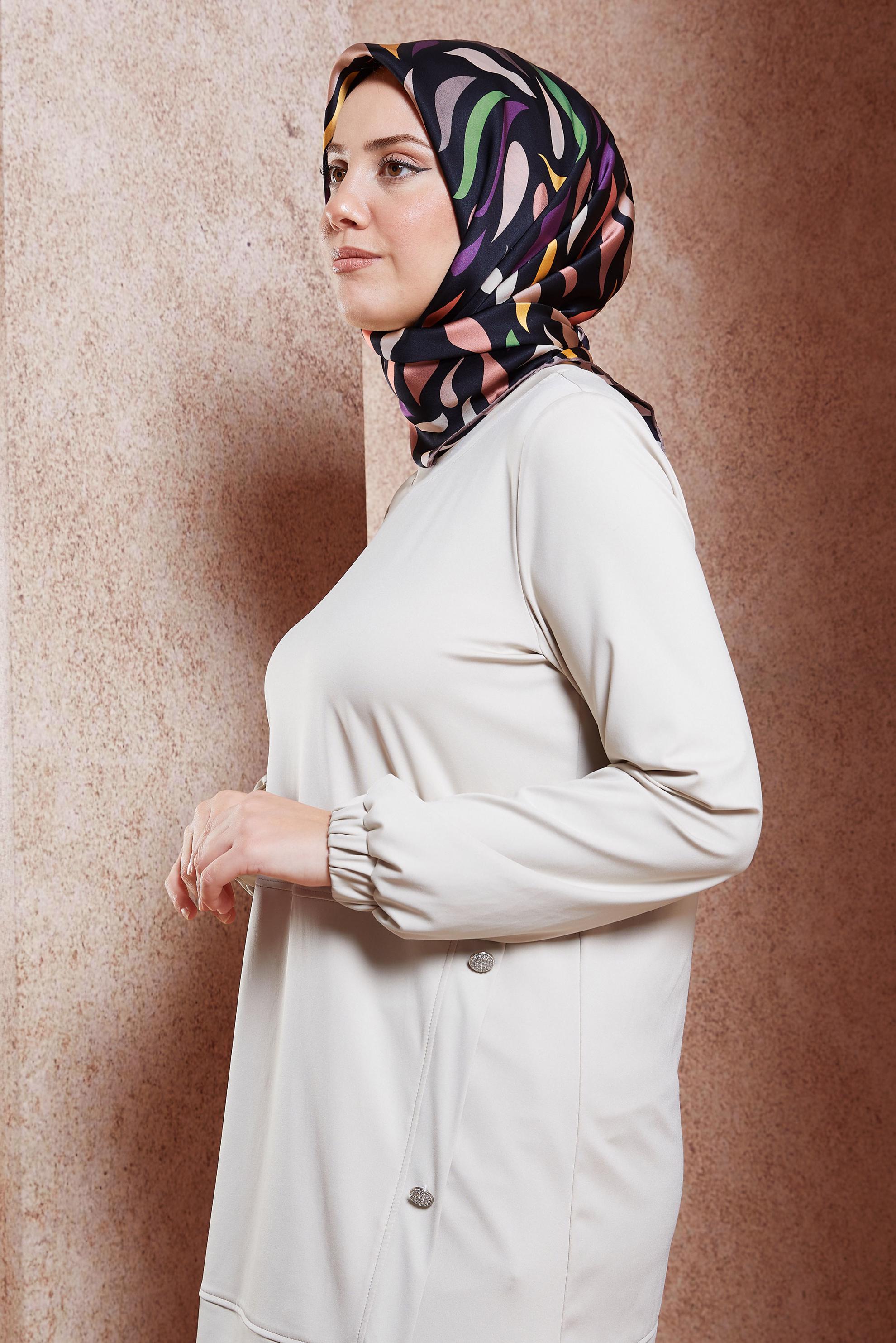 Tesettür giyim MOR ALVİNA İPEK EŞARP 18736