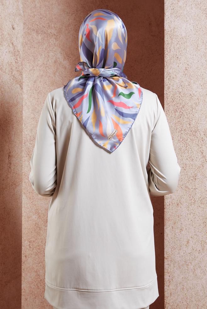 Vêtements hijab POURPRE ÉCHARPE EN SOIE ALVINA 18736 - ALVİNA