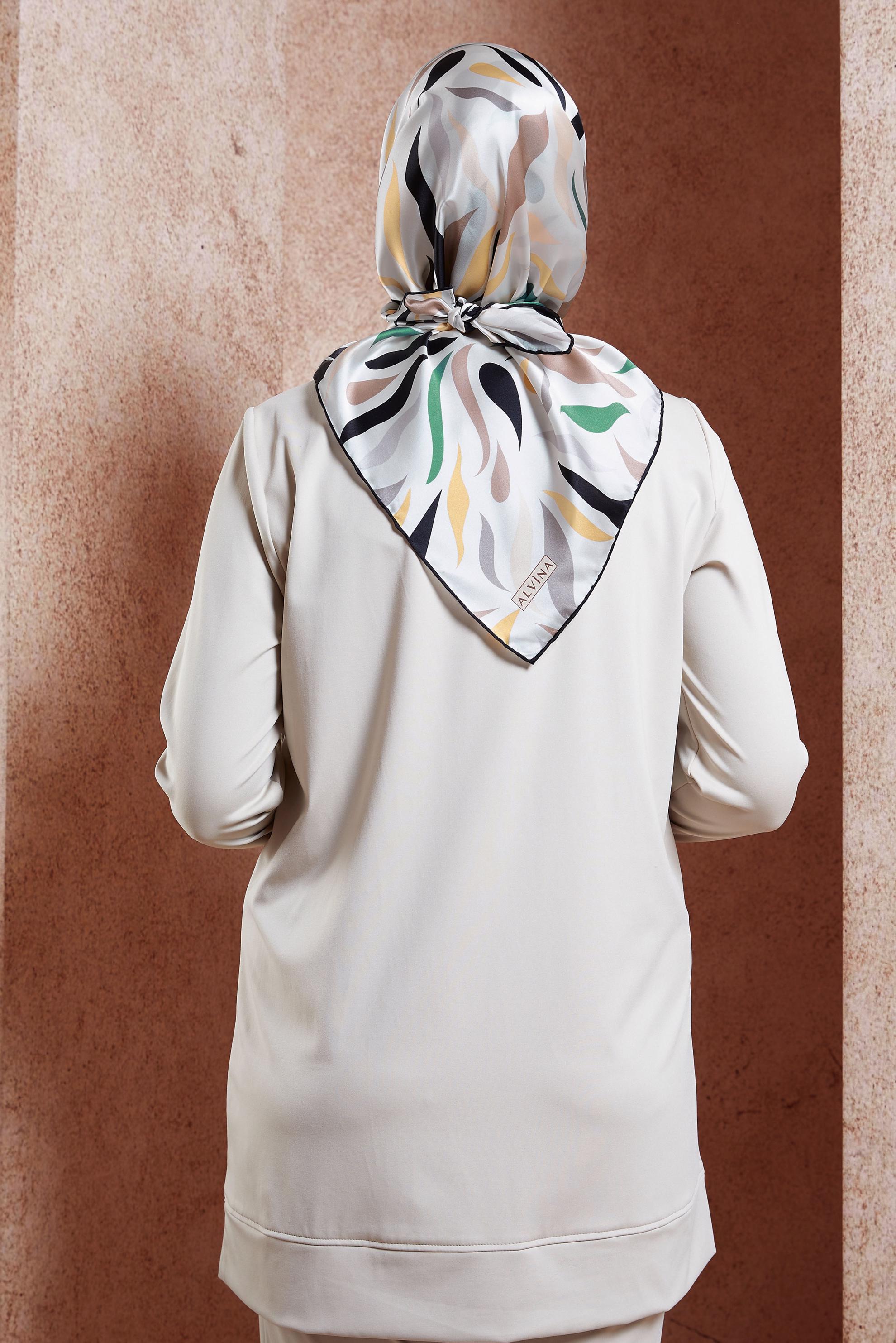 Vêtements hijab GRIS ÉCHARPE EN SOIE ALVINA 18736