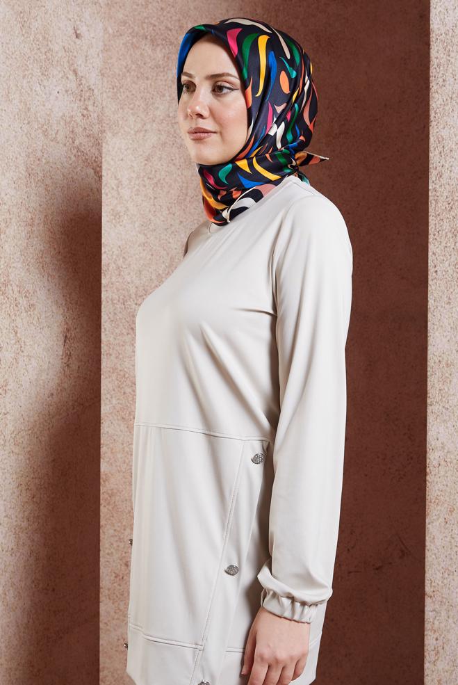 Vêtements hijab POUDRE ÉCHARPE EN SOIE ALVINA 18736 - ALVİNA