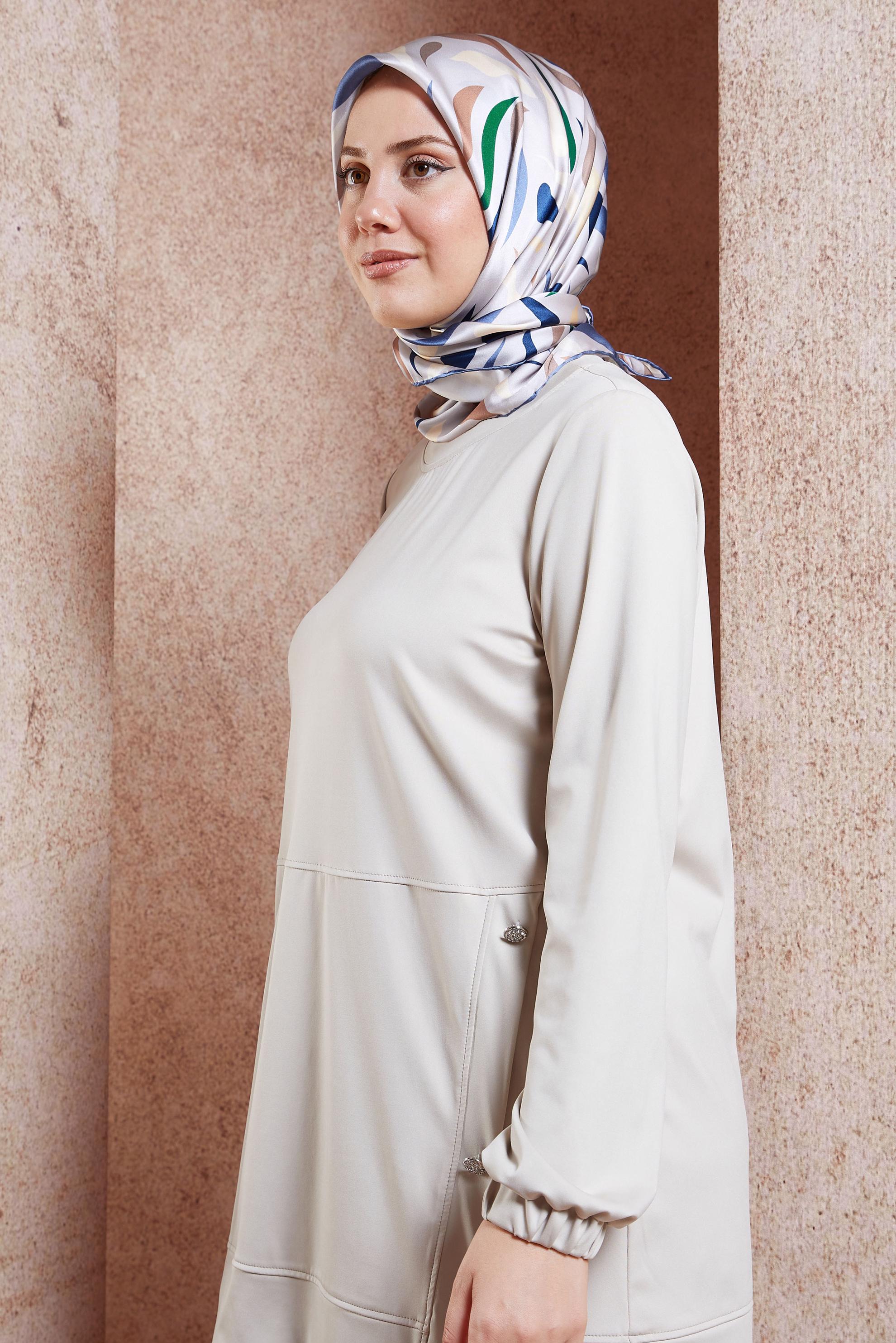 Tesettür giyim MOR ALVİNA İPEK EŞARP 18736