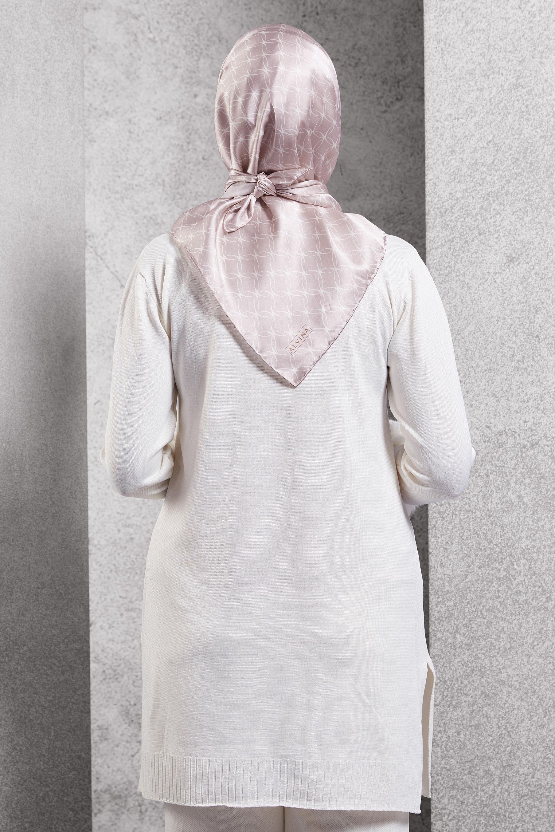 Tesettür giyim BEJ ALVİNA İPEK EŞARP 18758