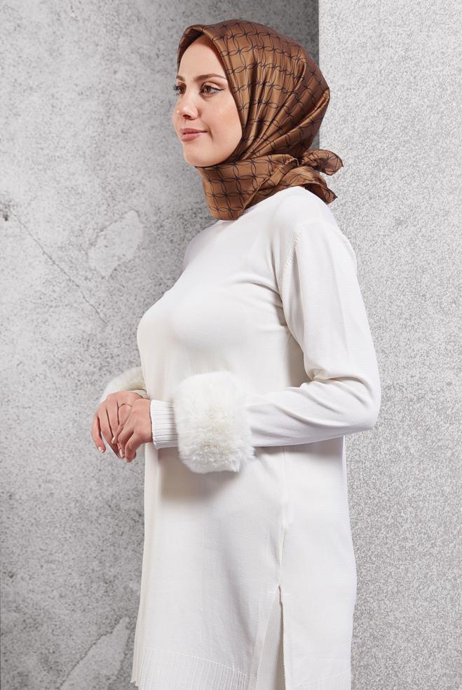 Vêtements hijab CUIVRE / BRONZE ÉCHARPE EN SOIE ALVINA 18758 - ALVİNA