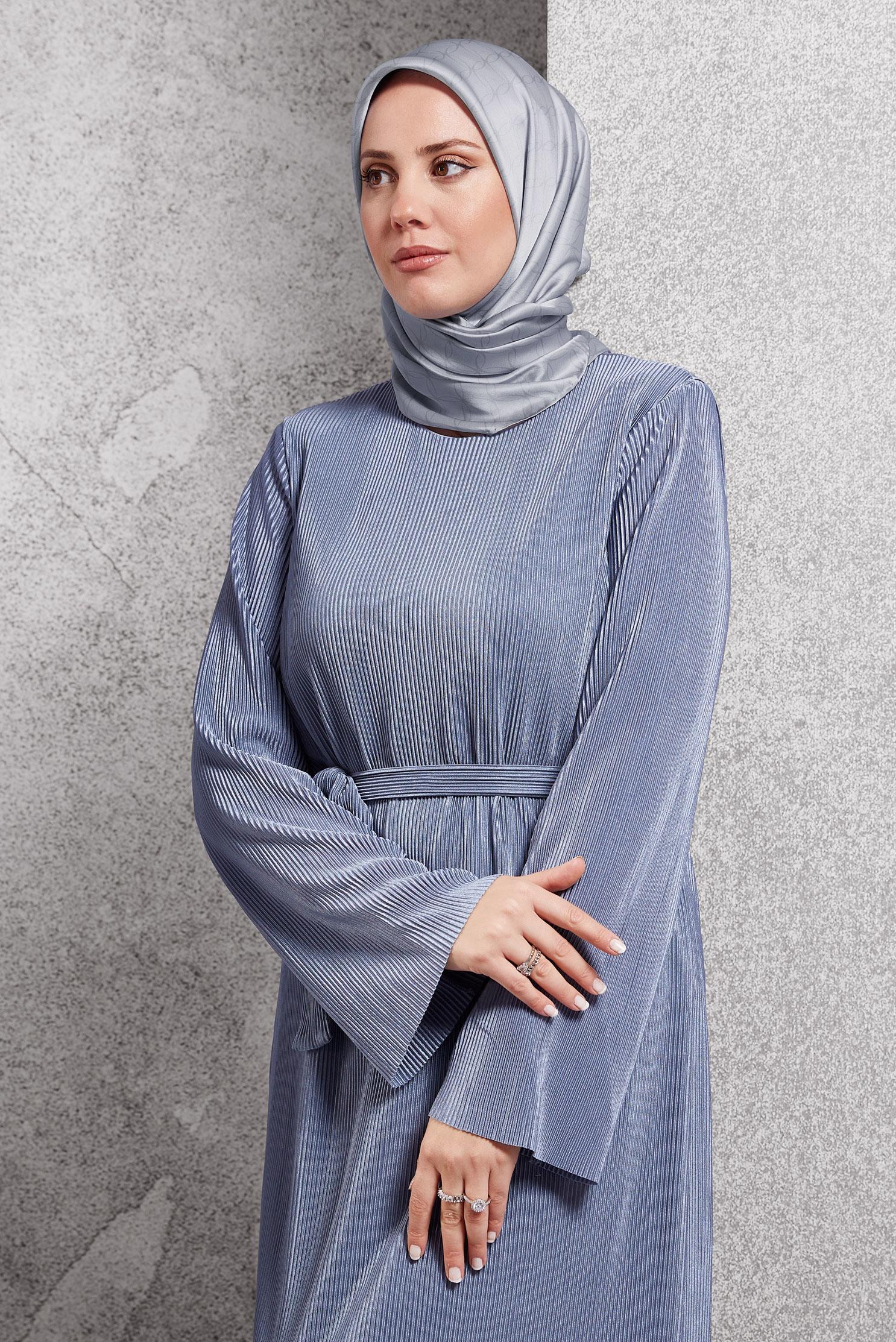 Tesettür giyim GÜMÜŞ ALVİNA İPEK EŞARP 18758